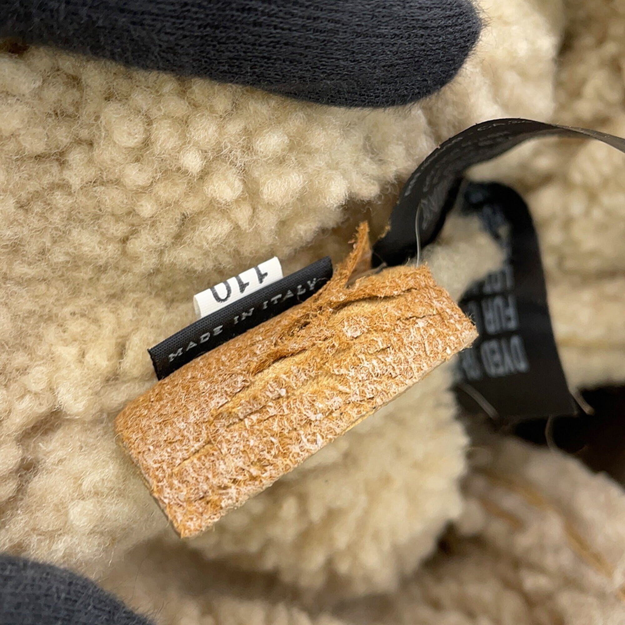 Prada Beige Fur Handbag Pouch Tote Bag (Pre-Owned)