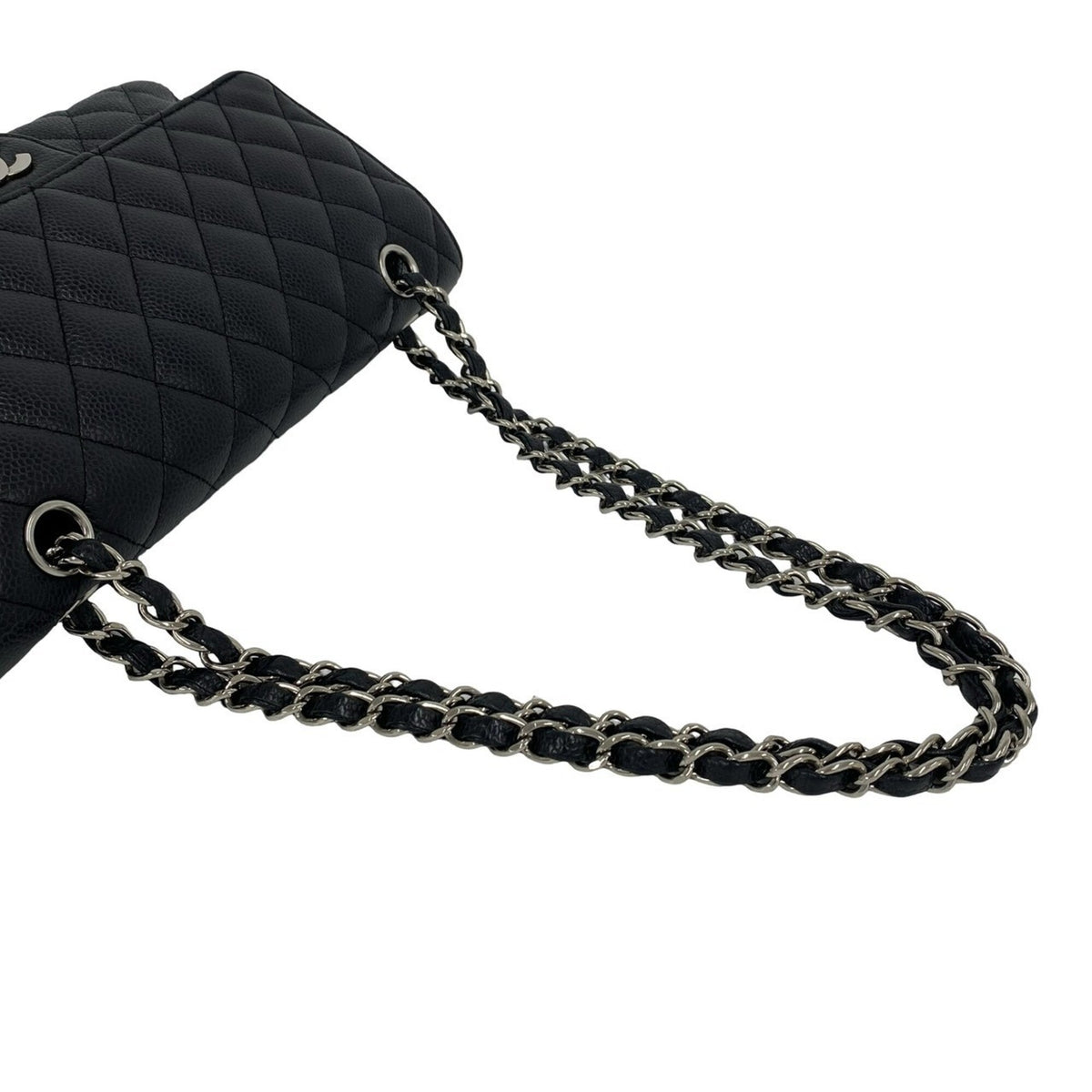 Chanel Black Grained Calfskin Shoulder Bag (Pre-Owned)