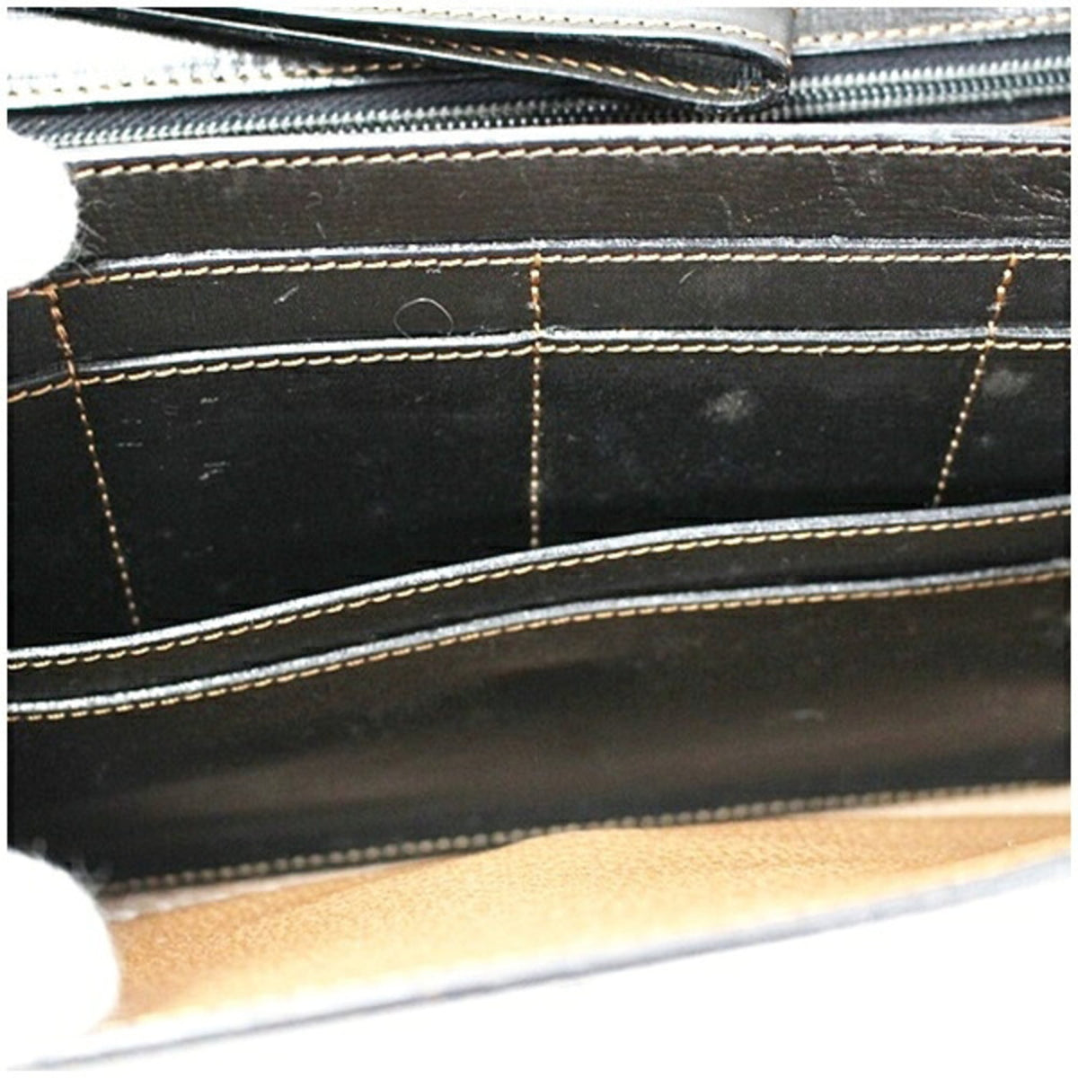 Dunhill Black Brown Leather Clutch Bag (Pre-Owned)