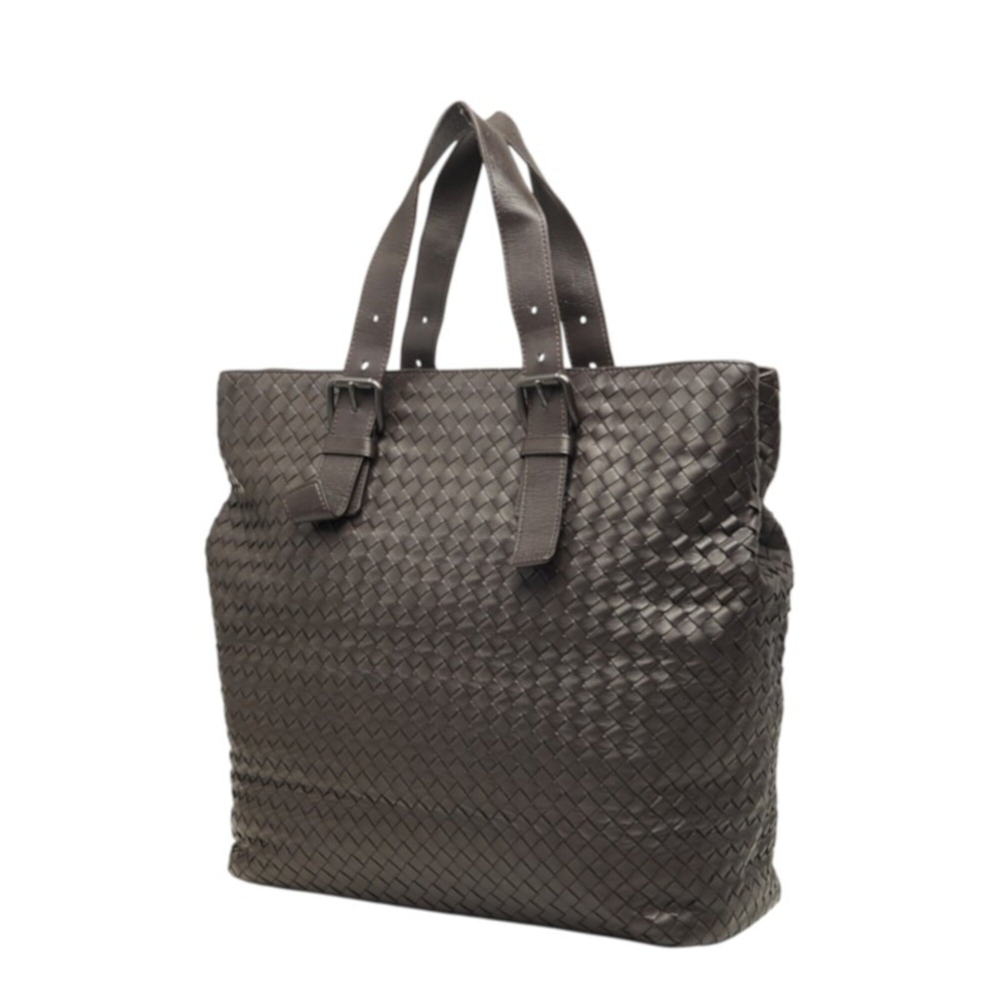 Bottega Veneta Dark Brown Leather Tote Bag (Pre-Owned)