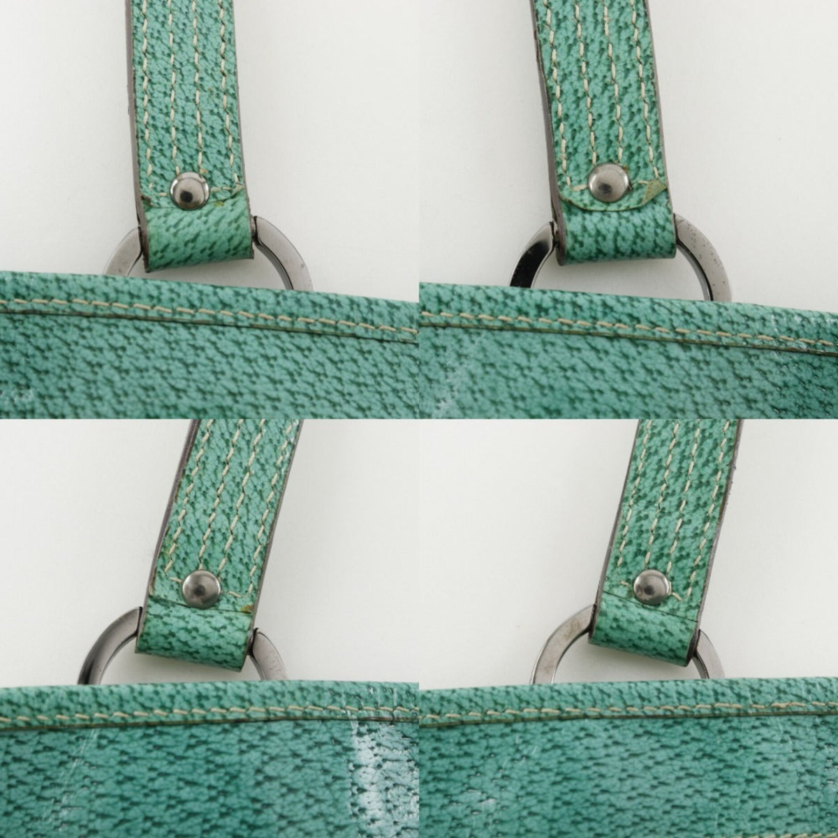 Gucci Gg Canvas Beige Green Gg Canvas Tote Bag (Pre-Owned)