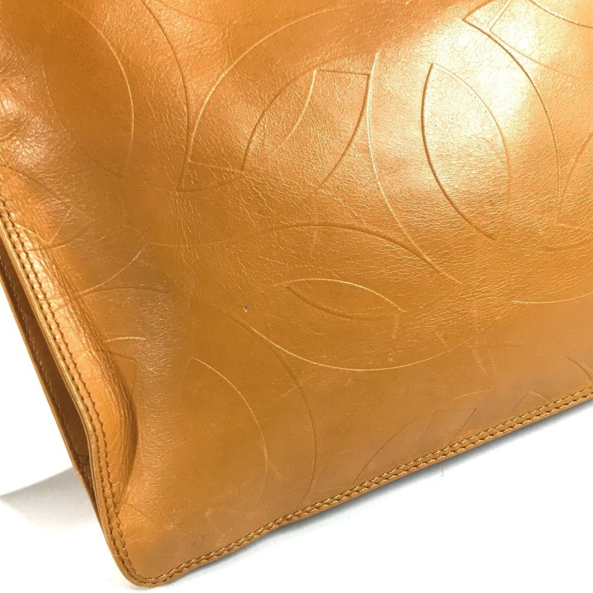 Chanel Orange Leather Pochette Shoulder Bag (Pre-Owned)