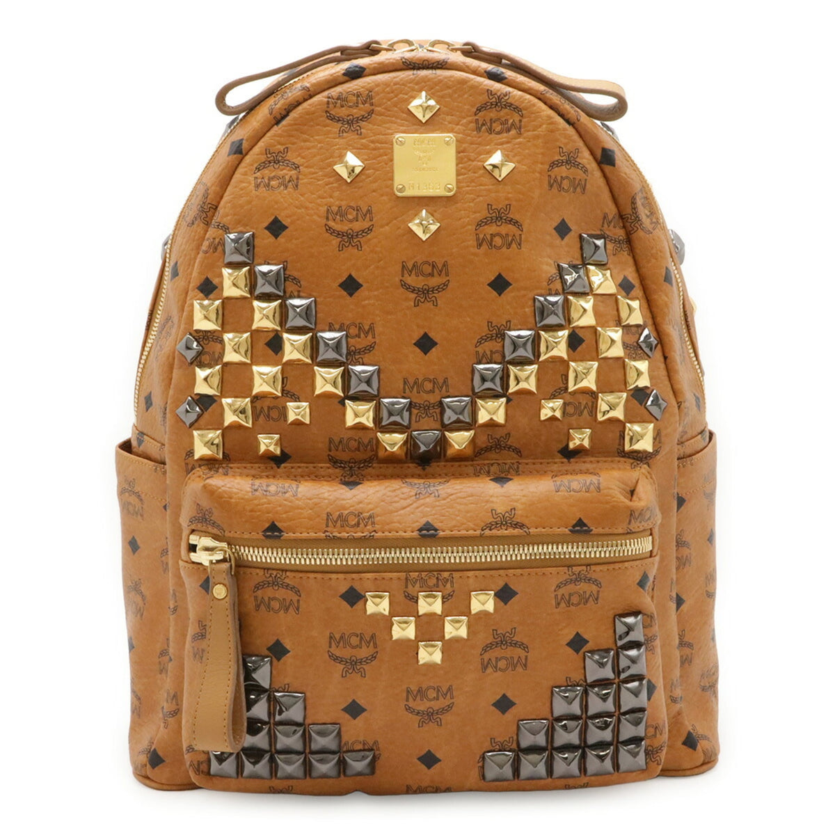 Mcm Brown Coated Canvas Backpack (Pre-Owned)