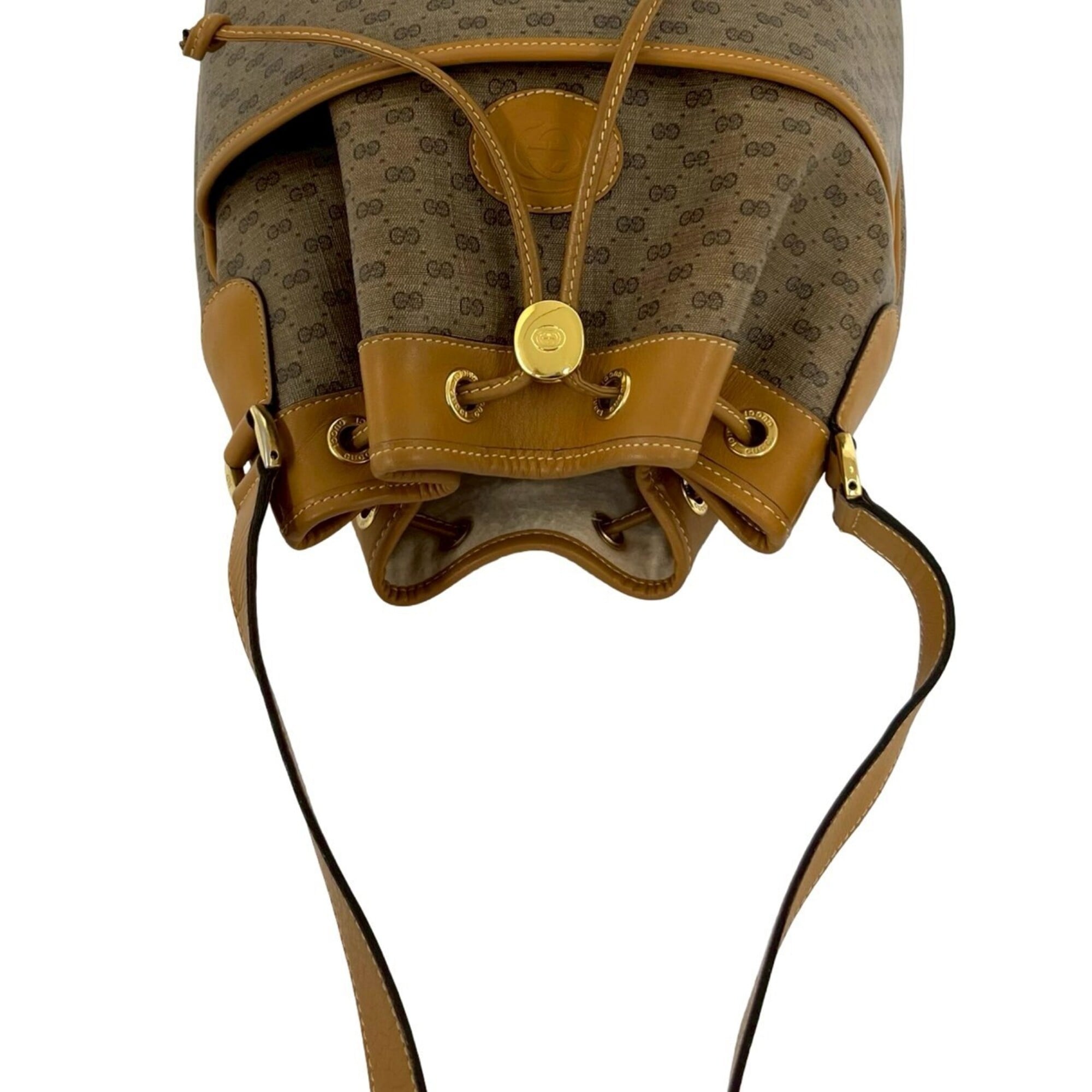 Gucci Brown Pvc Leather Boston Bag Handbag Shoulder Bag (Pre-Owned)