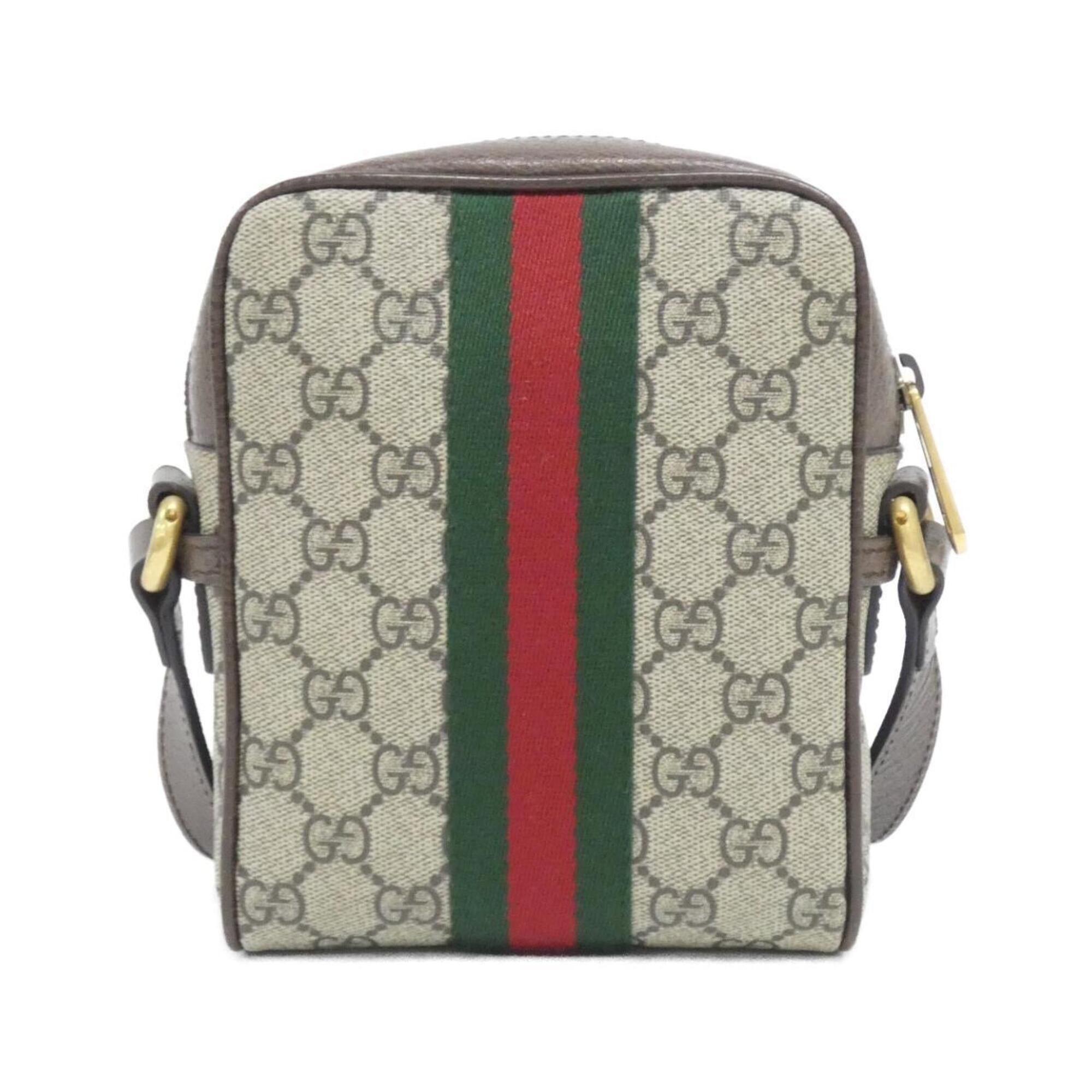Gucci Beige Brown Gg Supreme Canvas Shoulder Bag (Pre-Owned)