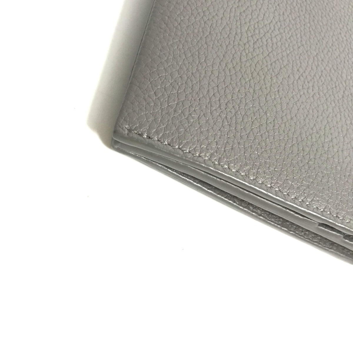 Yves Saint Laurent Gray Leather Long Wallet (Bi-Fold) (Pre-Owned)