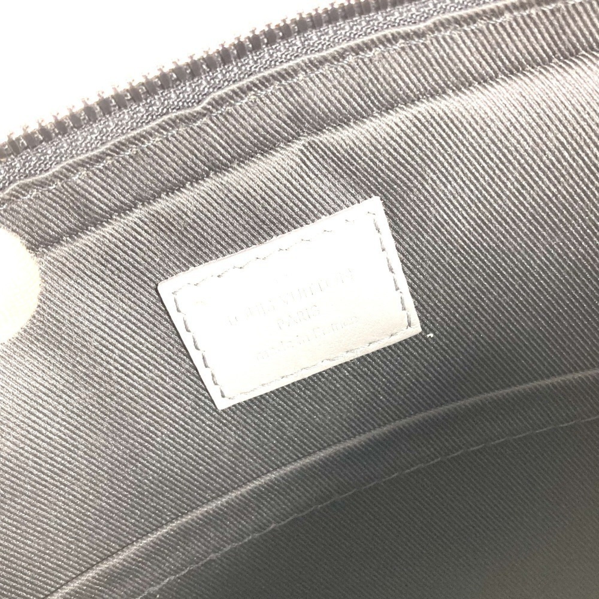 Louis Vuitton Gray Monogram Shadow Clutch Bag Shoulder Bag (Pre-Owned)