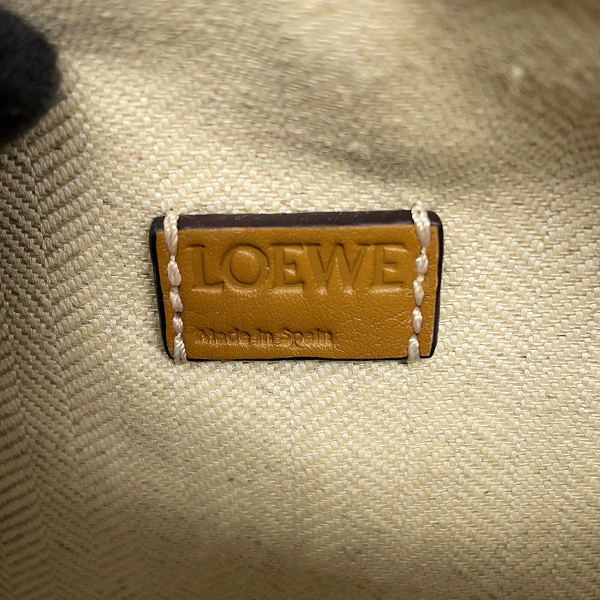 Loewe Beige Brown White Leather Handbag Shoulder Bag (Pre-Owned)