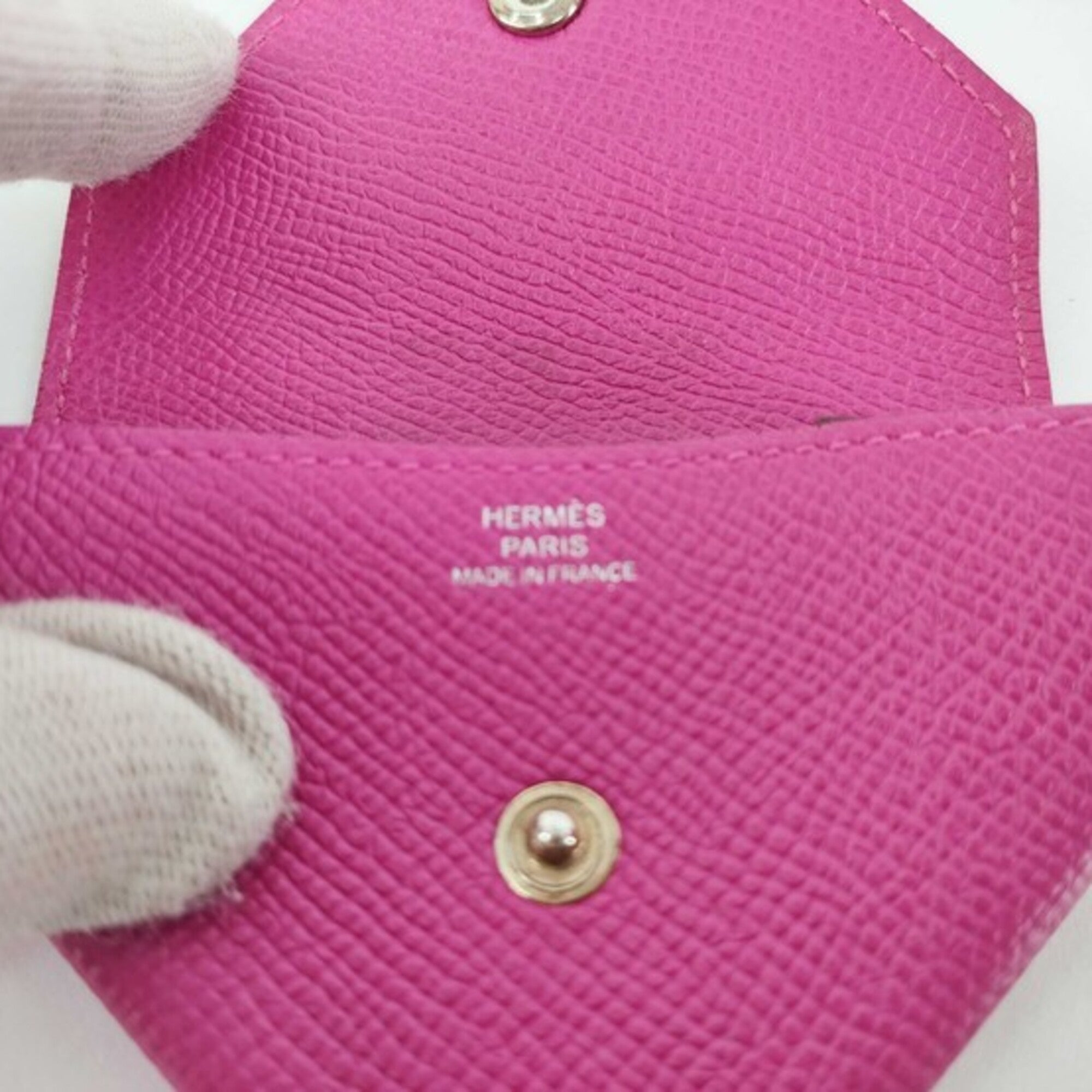 Hermes Pink Epsom Leather Coin Purse/Coin Case (Pre-Owned)