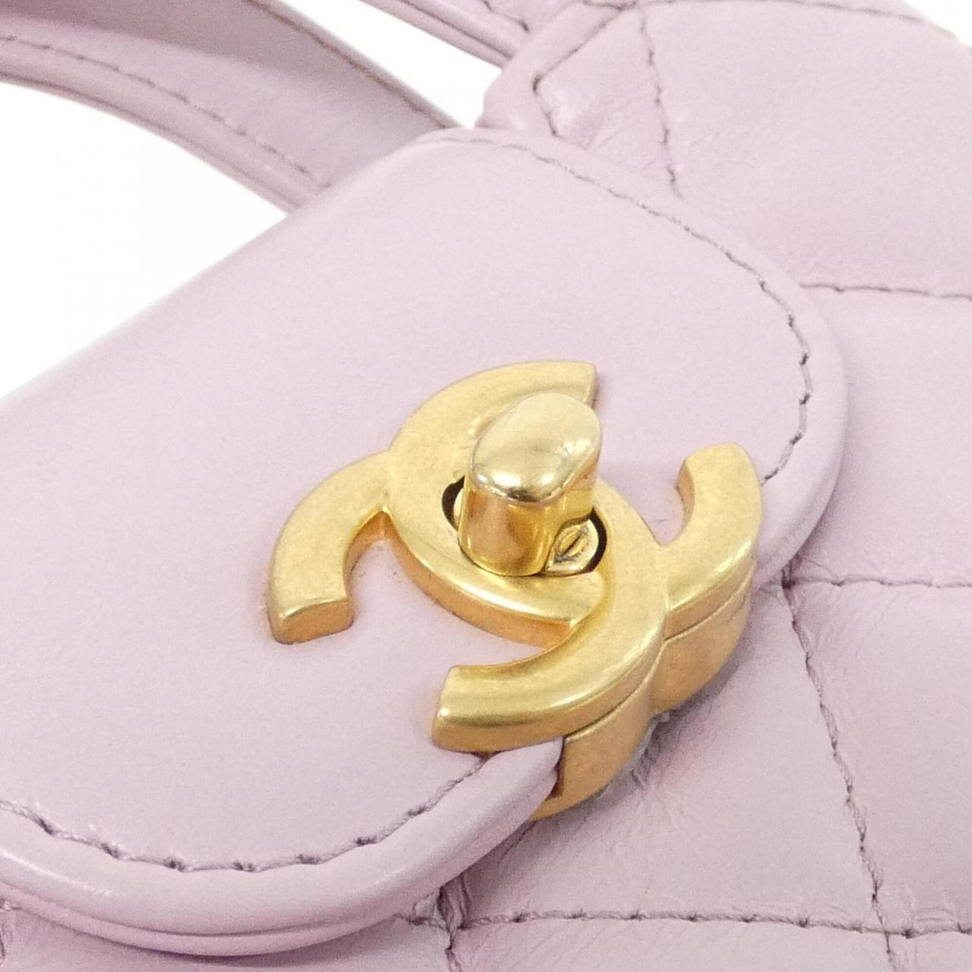Chanel Pink Leather Handbag Shoulder Bag (Pre-Owned)