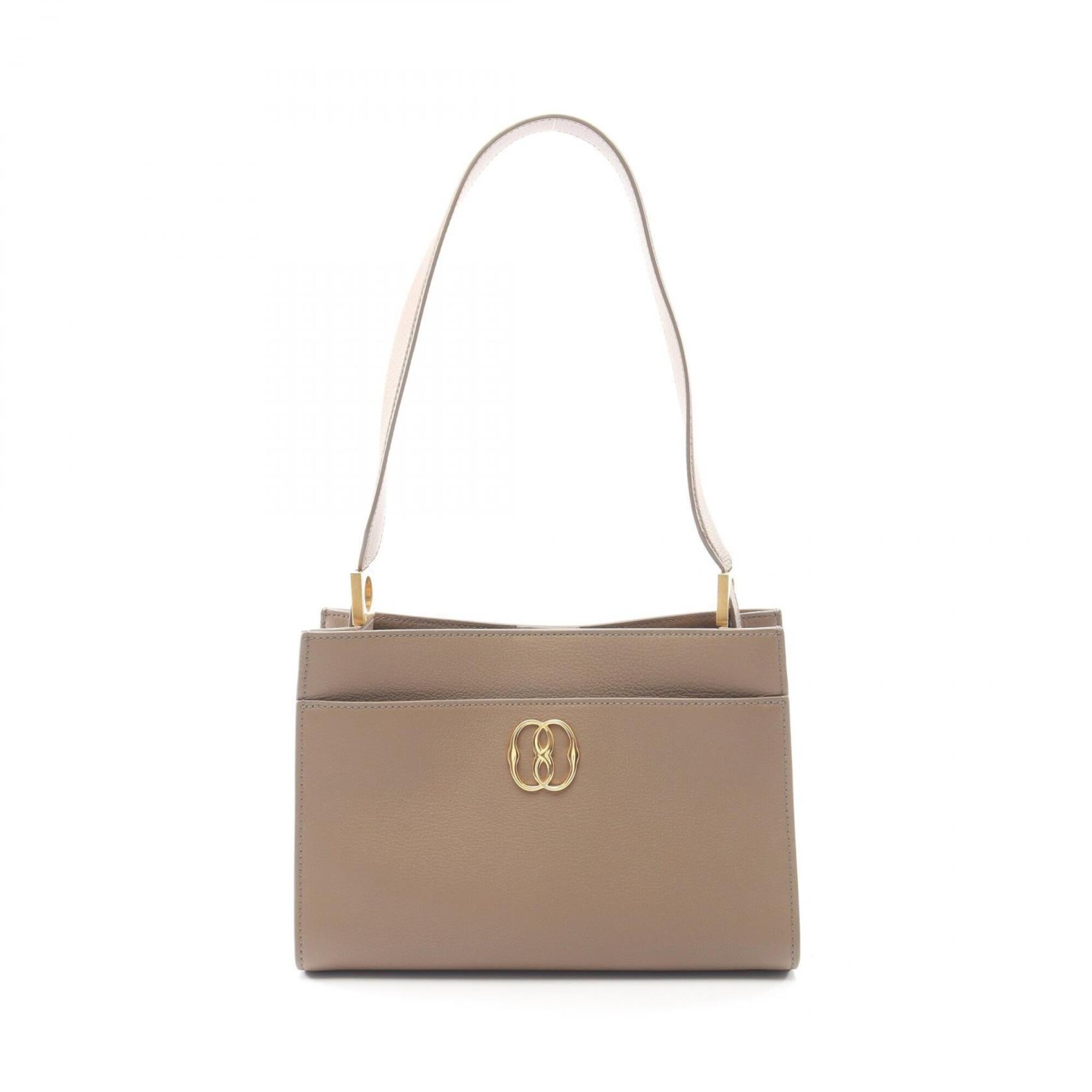 Bally Beige Leather Handbag Shoulder Bag (Pre-Owned)