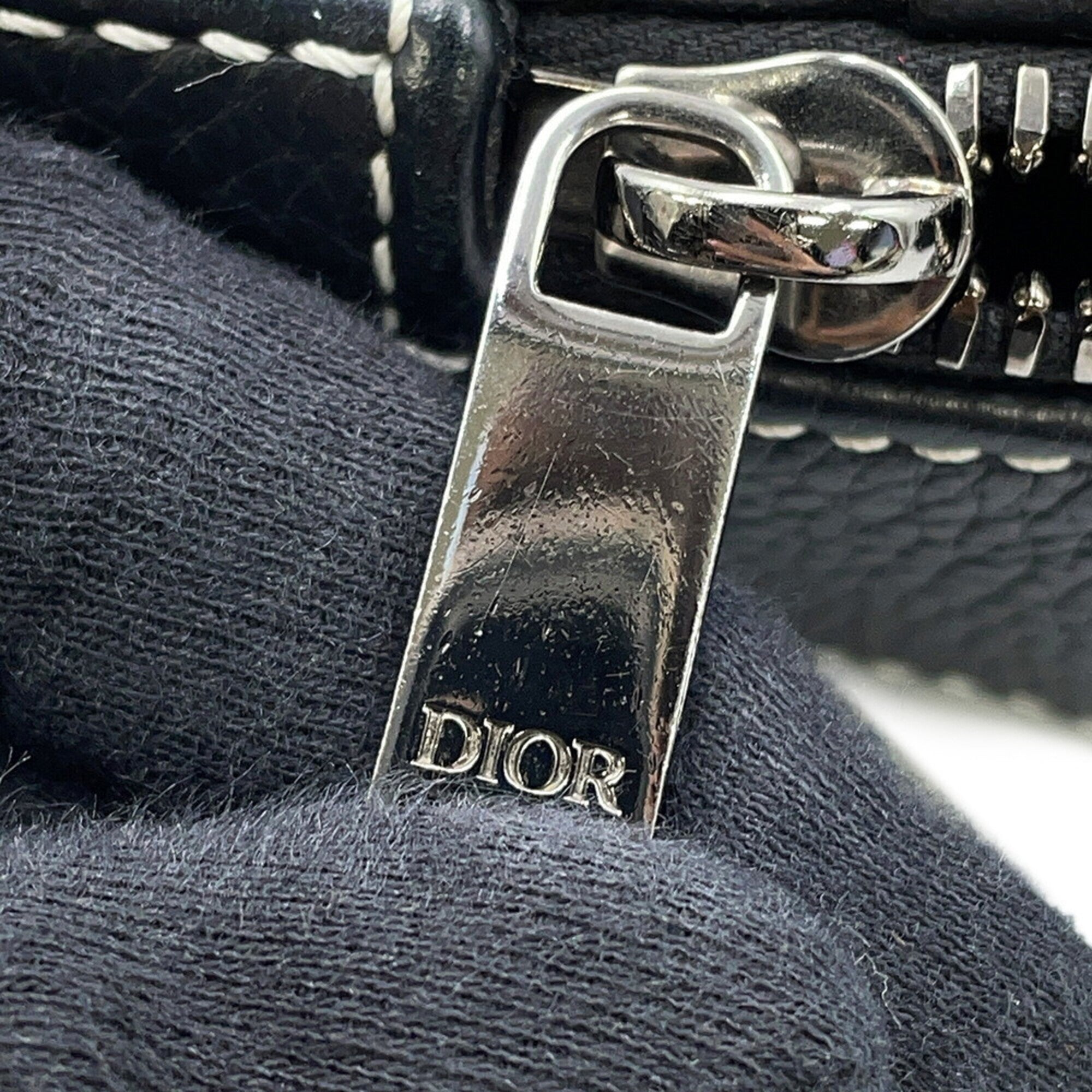 Christian Dior Black Leather Handbag Messenger Bag Shoulder Bag (Pre-Owned)