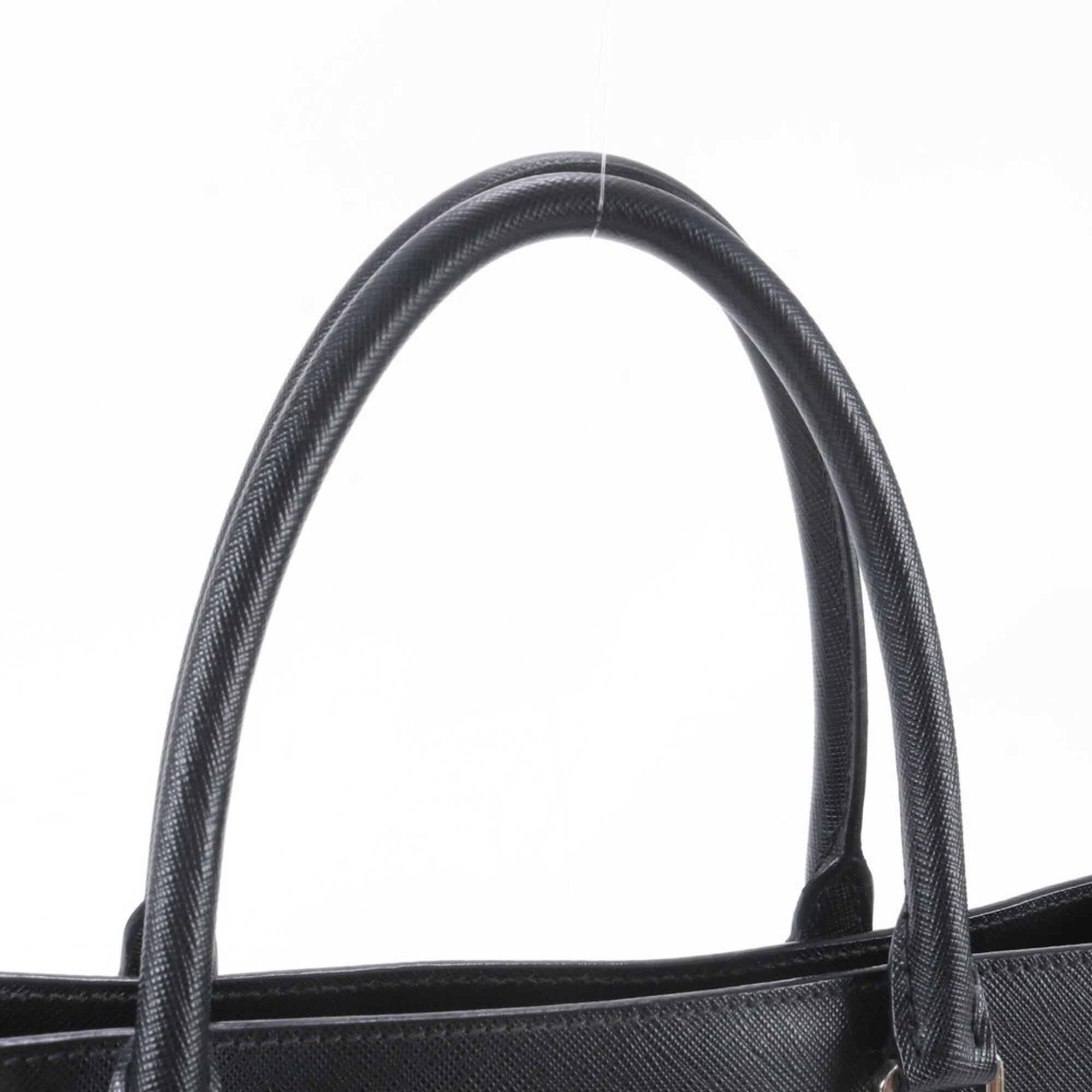 Prada Black Leather Shoulder Bag Tote Bag (Pre-Owned)