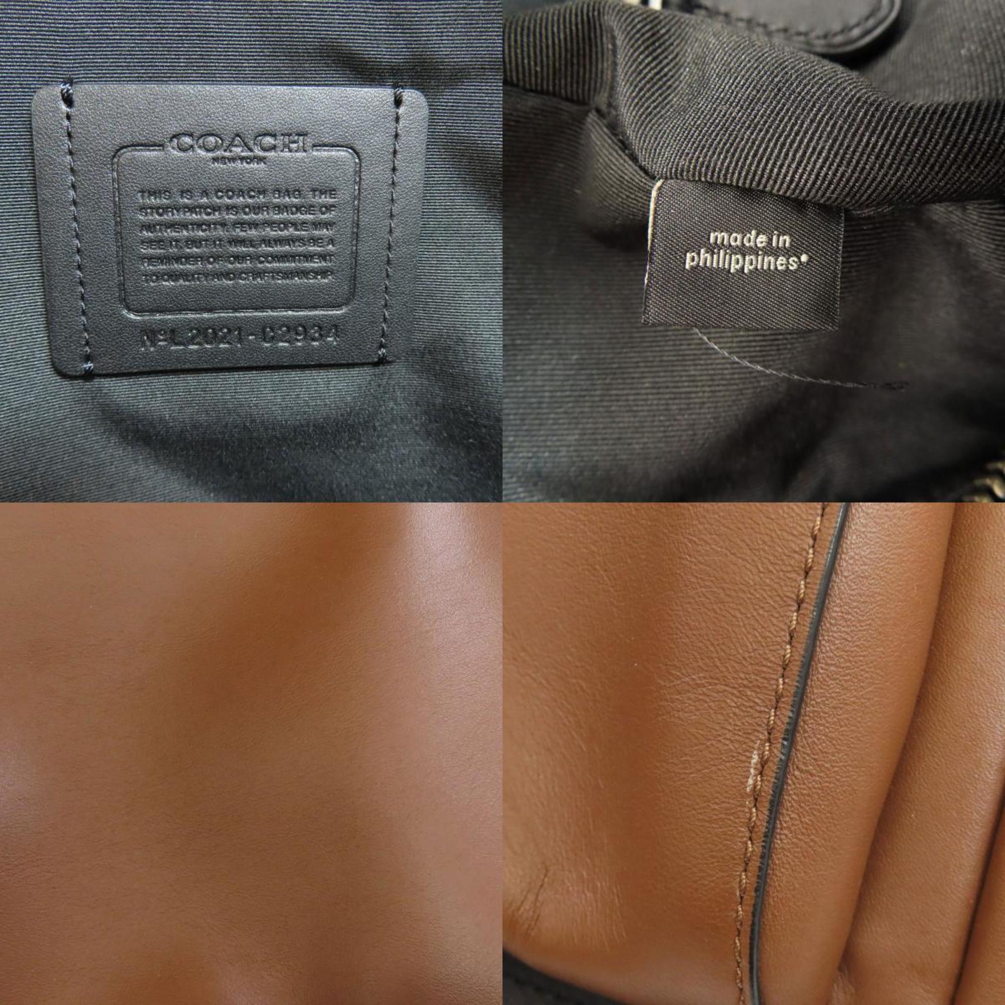 Coach Black Brown Leather Backpack (Pre-Owned)
