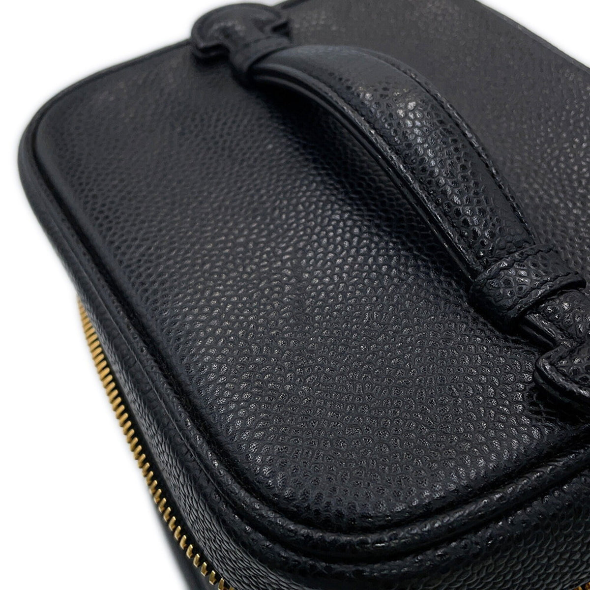 Chanel Black Grained Calfskin Handbag Pouch Vanity Bag (Pre-Owned)