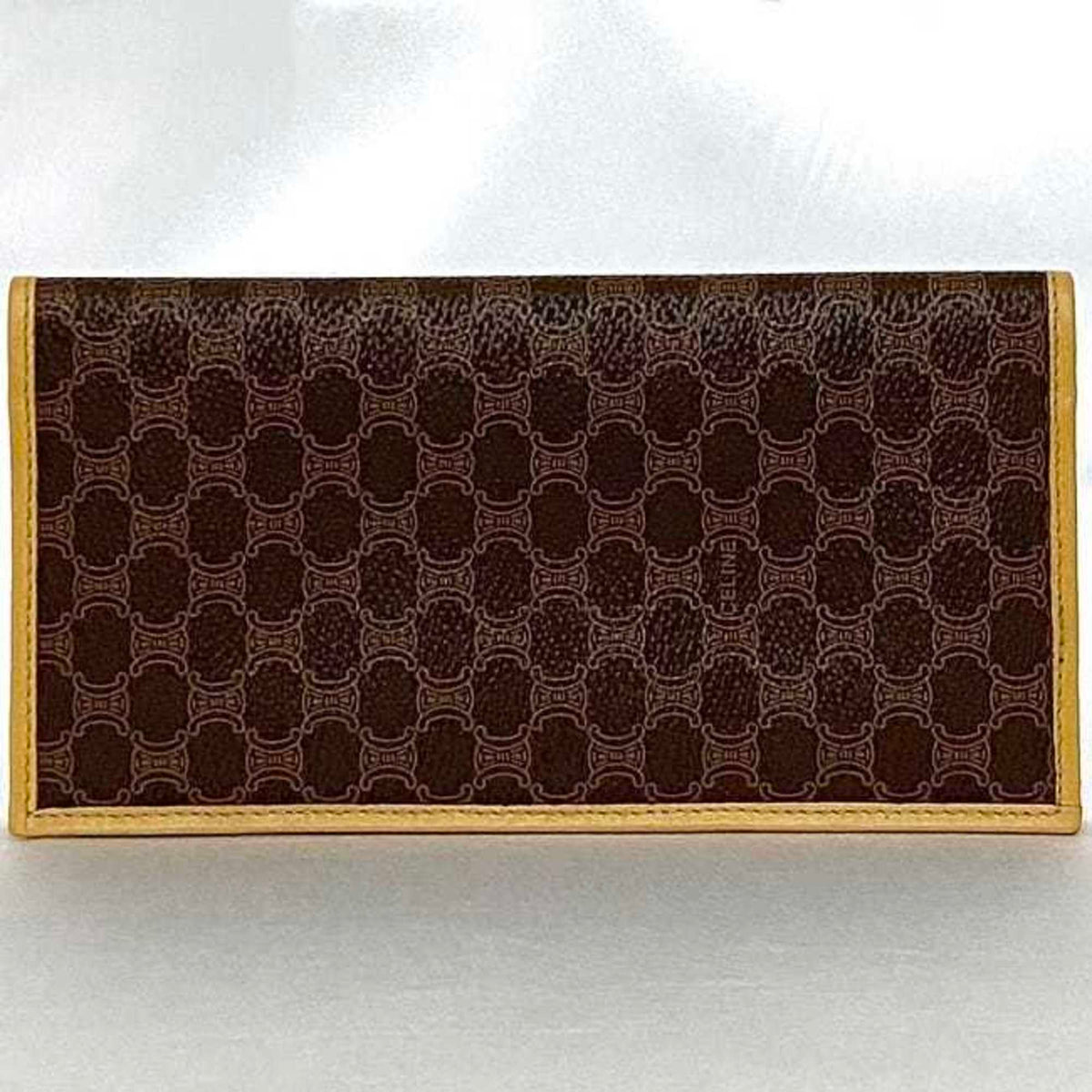 Celine Beige Brown Pvc Leather Long Wallet (Bi-Fold) (Pre-Owned)