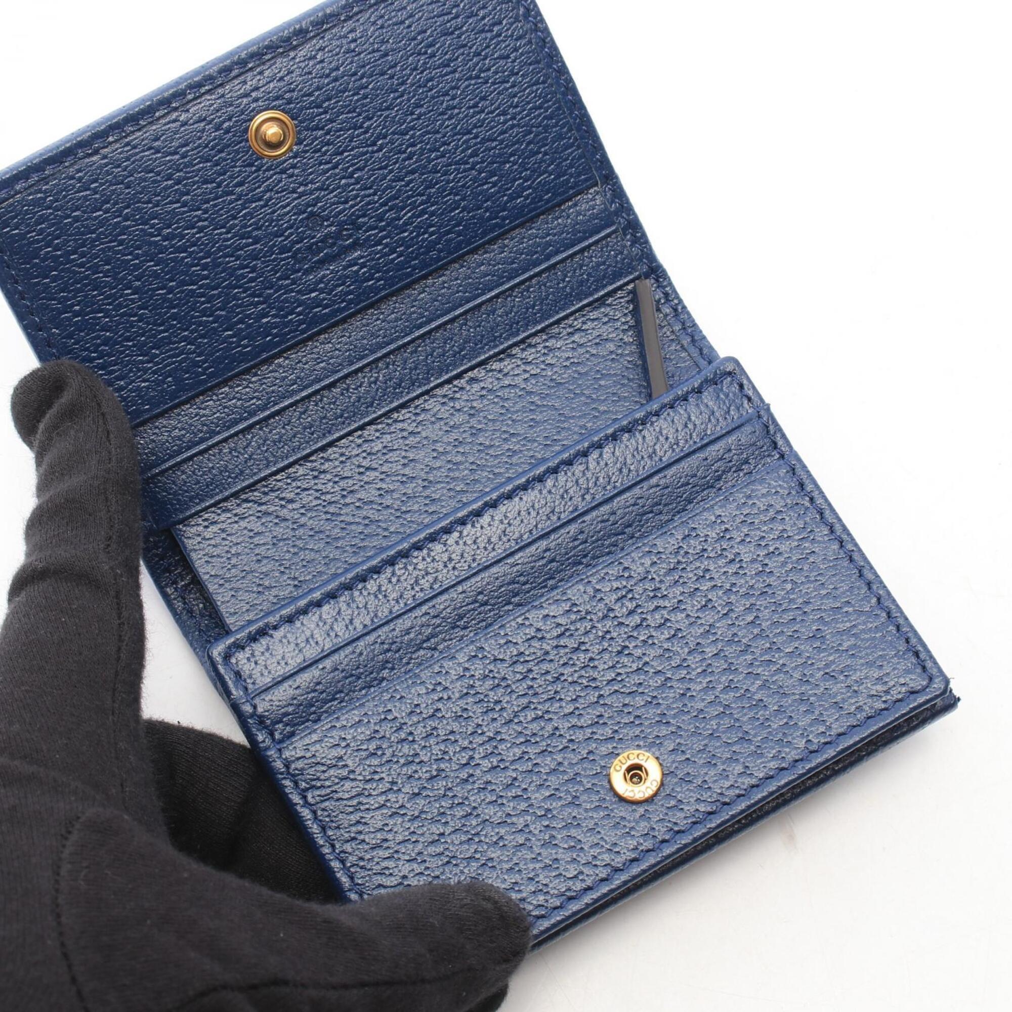 Gucci Navy Leather Wallet (Bi-Fold) (Pre-Owned)