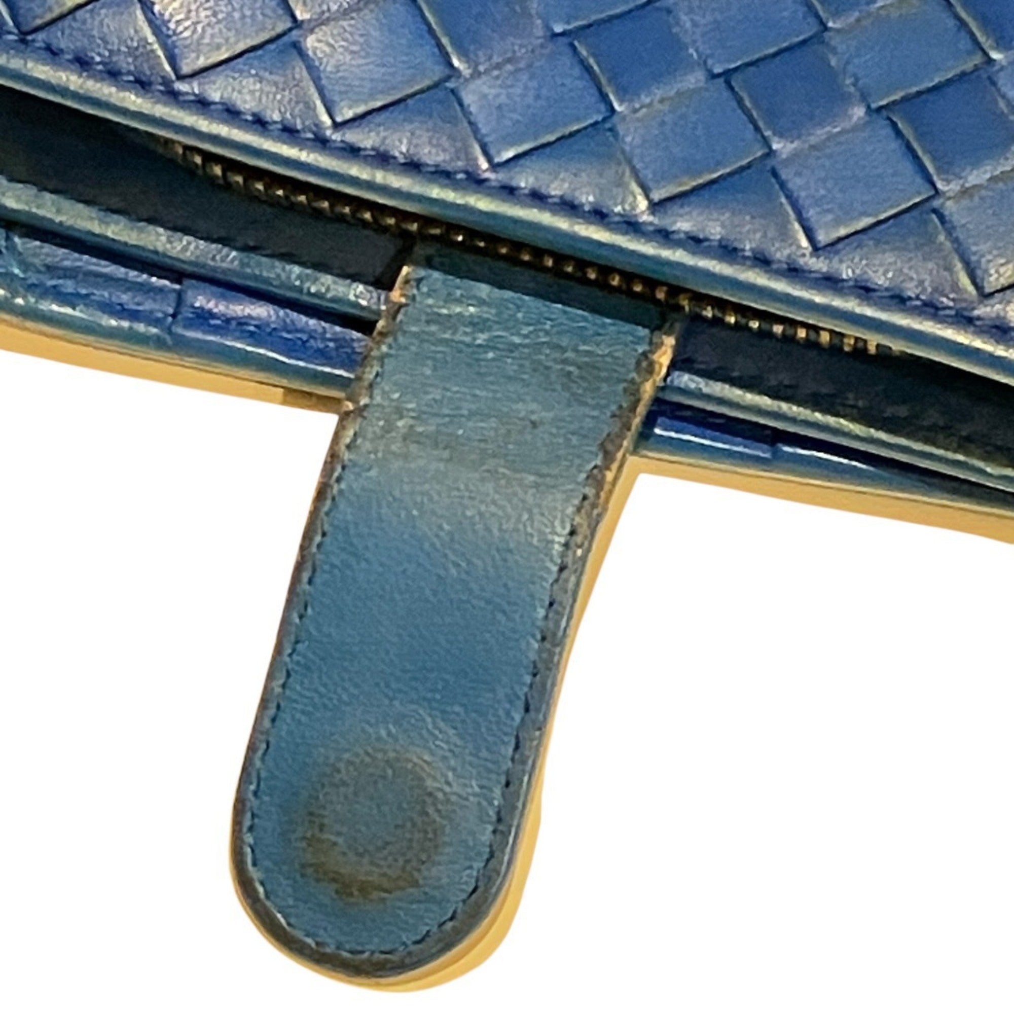 Bottega Veneta Blue Leather Wallet (Bi-Fold) (Pre-Owned)