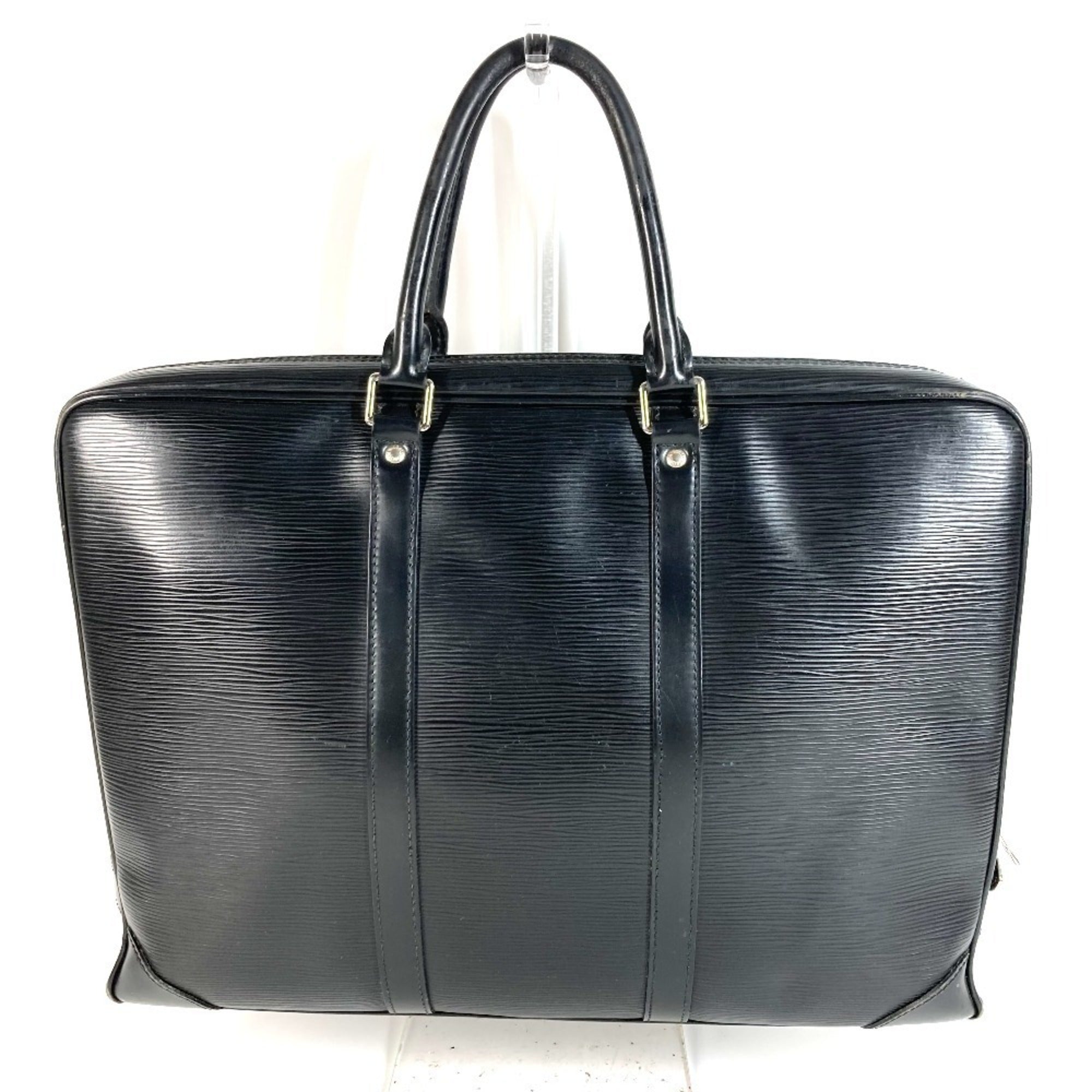 Louis Vuitton Black Noir Epi Leather Briefcase Handbag (Pre-Owned)