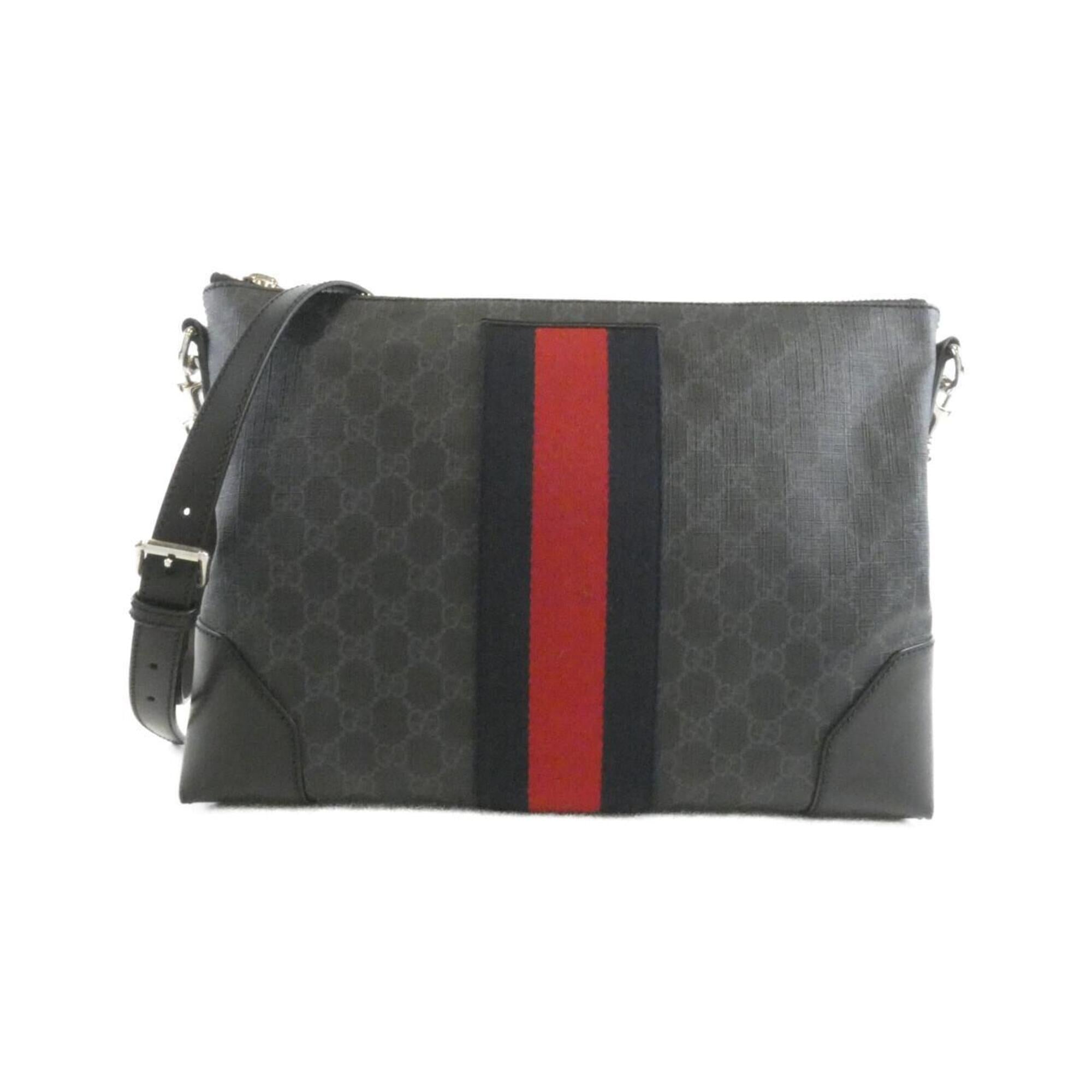 Gucci Black Gray Gg Supreme Shoulder Bag (Pre-Owned)