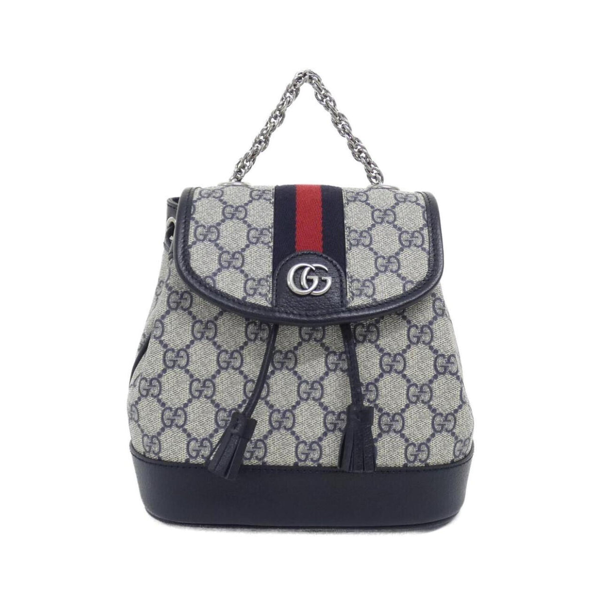 Gucci Beige Blue Gg Supreme Leather Backpack (Pre-Owned)