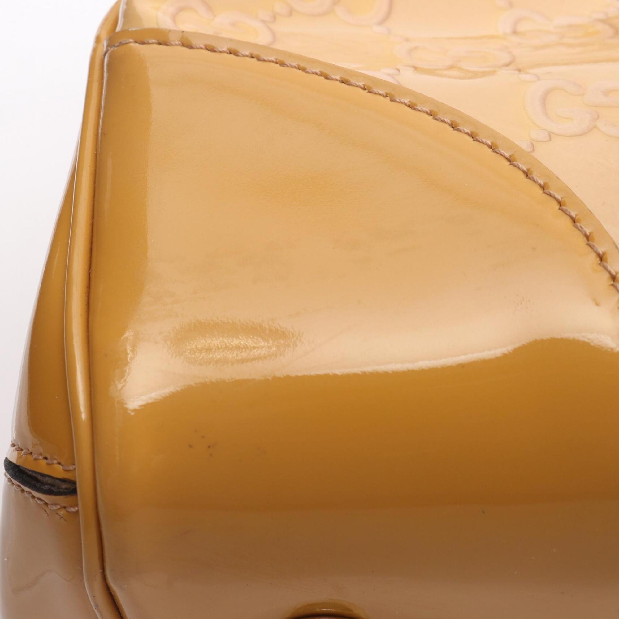 Gucci Yellow Patent Leather Handbag Tote Bag (Pre-Owned)