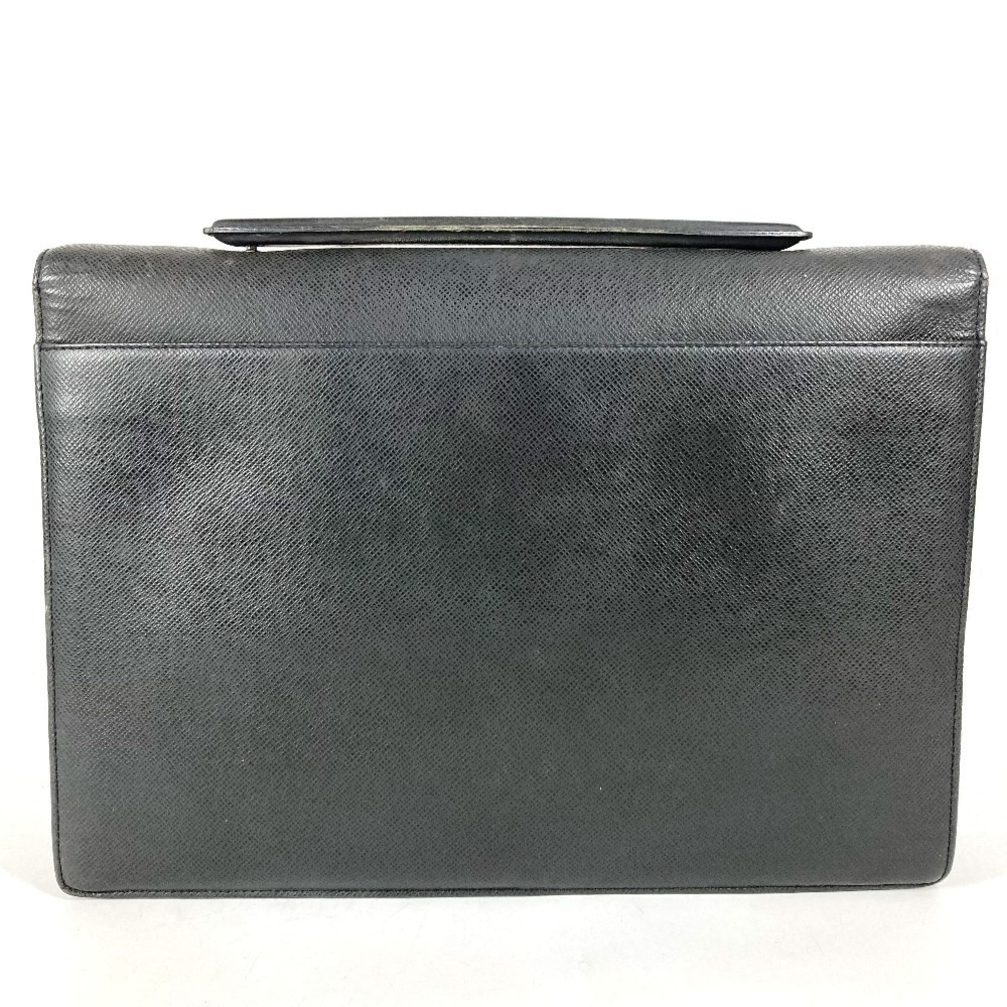 Louis Vuitton Ardoise Black Taiga Leather Briefcase Handbag (Pre-Owned)