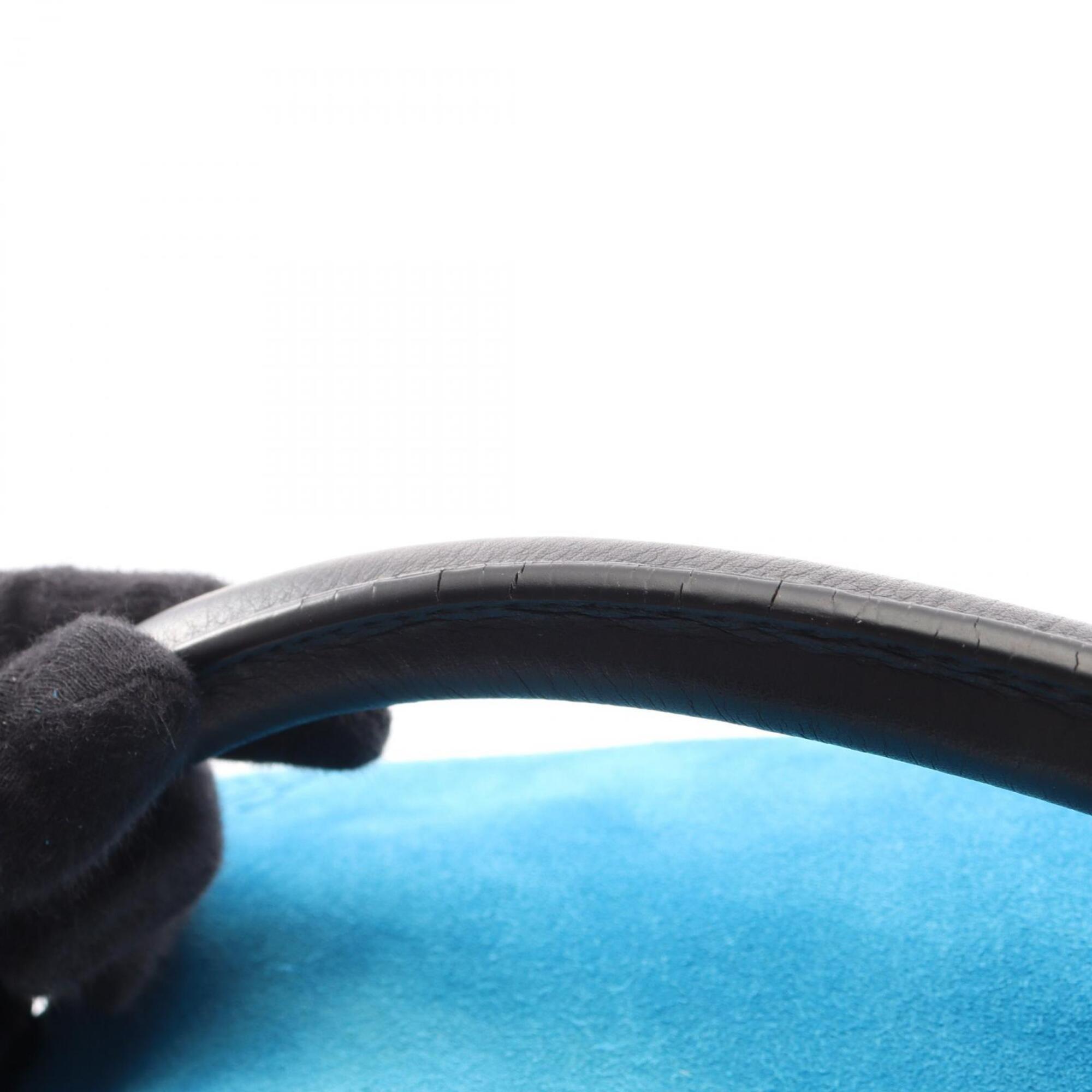 Loewe Black Blue Leather Suede Handbag (Pre-Owned)