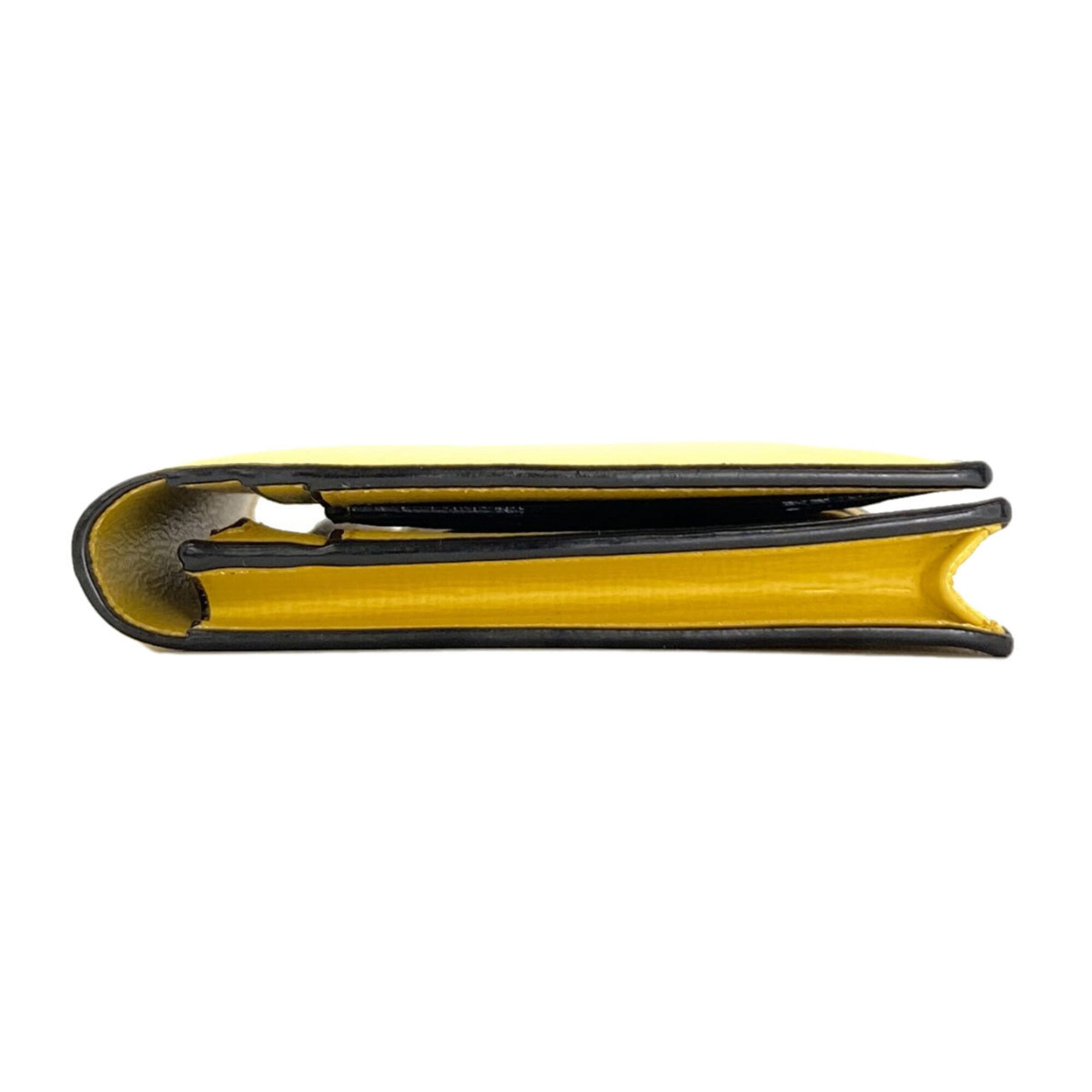 Valextra Yellow Leather Long Wallet (Bi-Fold) (Pre-Owned)