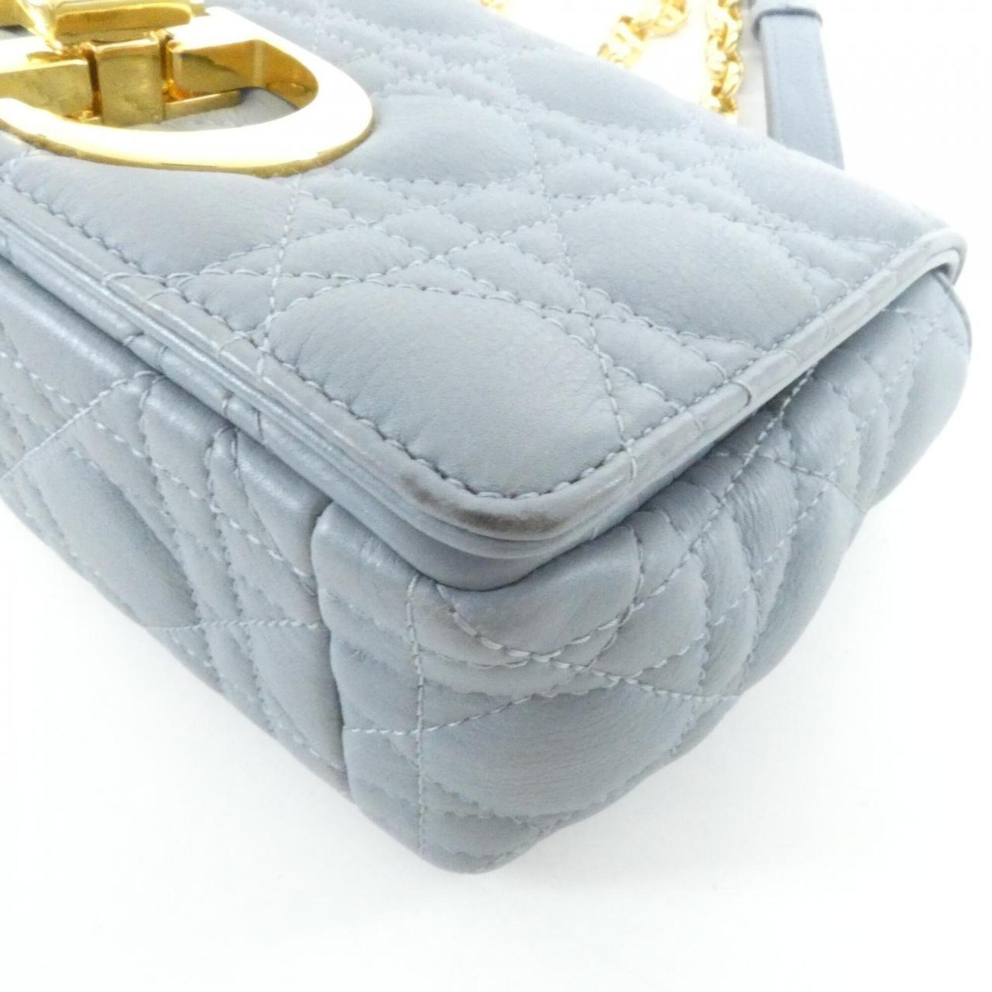 Christian Dior Gray Leather Shoulder Bag (Pre-Owned)