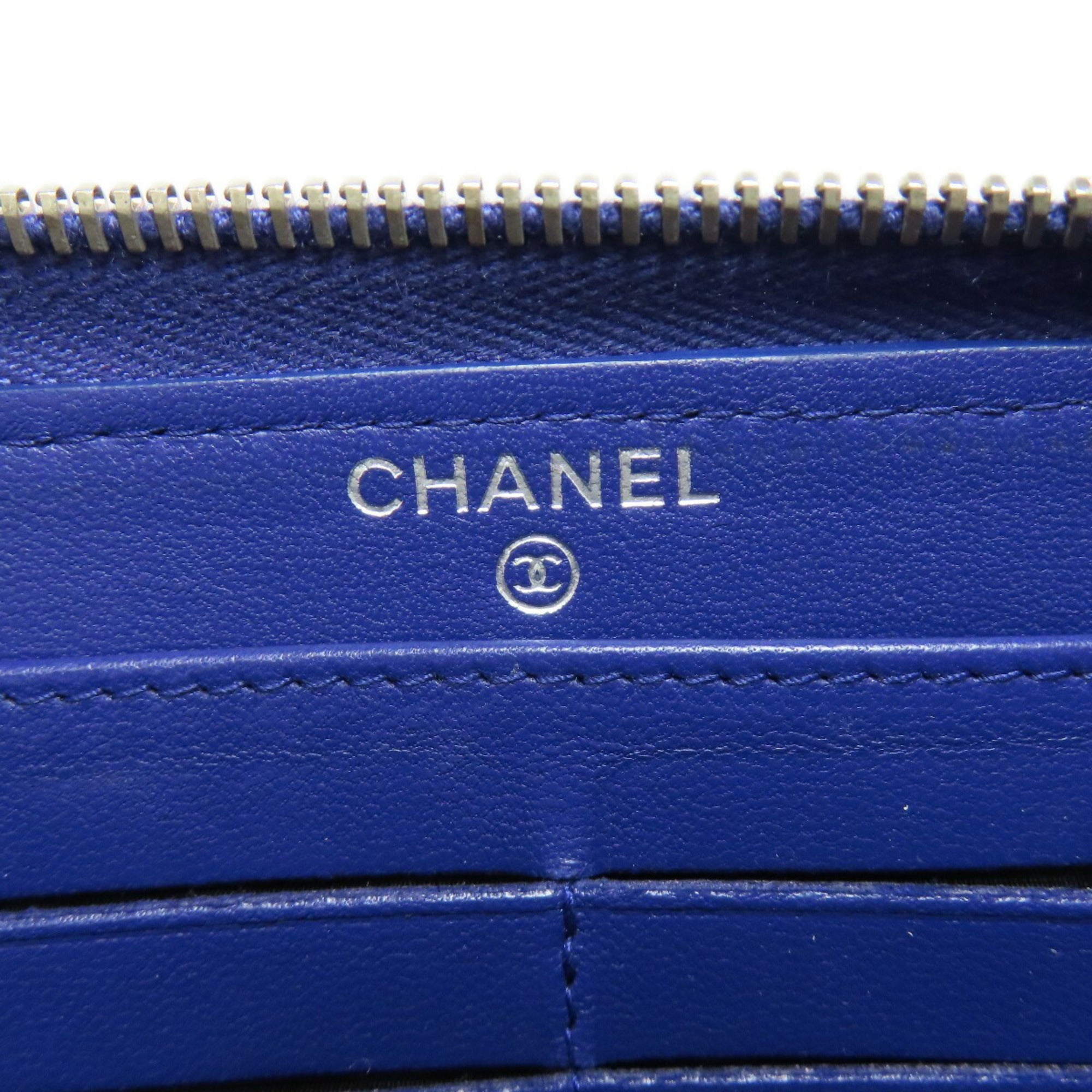 Chanel Purple Leather Long Wallet (Bi-Fold) (Pre-Owned)