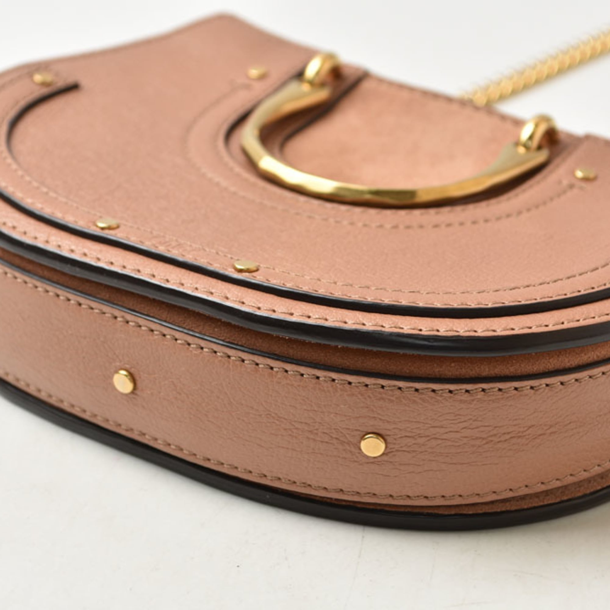 Chloé Pink Beige Leather Handbag Shoulder Bag (Pre-Owned)