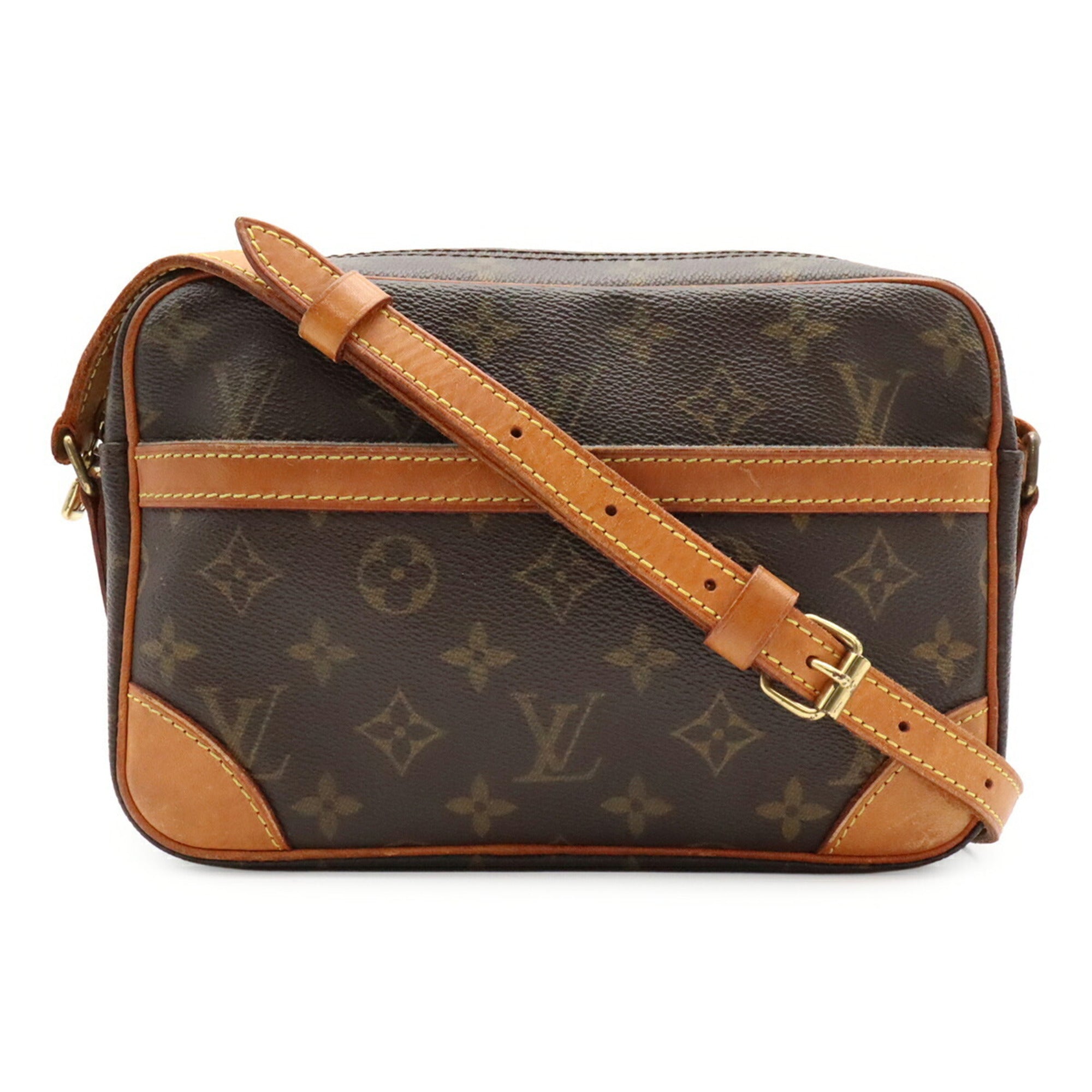 Louis Vuitton Brown Galle Monogram White Monogram Pochette Shoulder Bag (Pre-Owned)