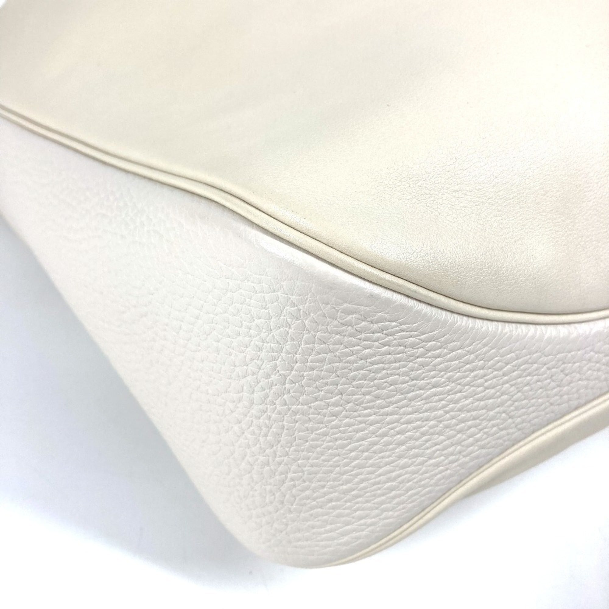 Hermes Brown Ivory Leather Shoulder Bag Tote Bag (Pre-Owned)