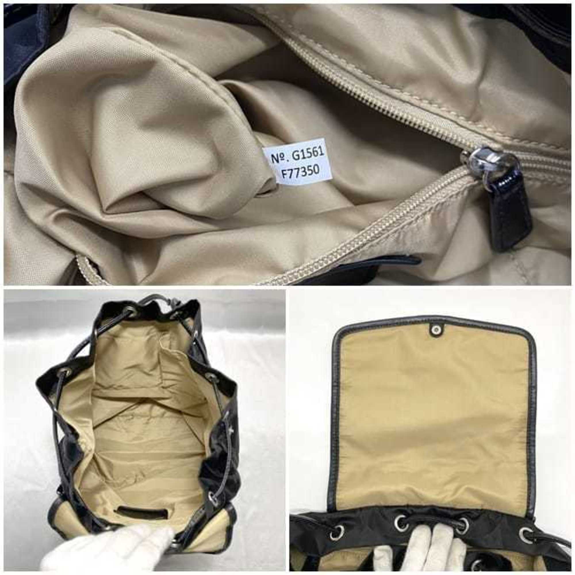 Coach Black Canvas Leather Backpack (Pre-Owned)