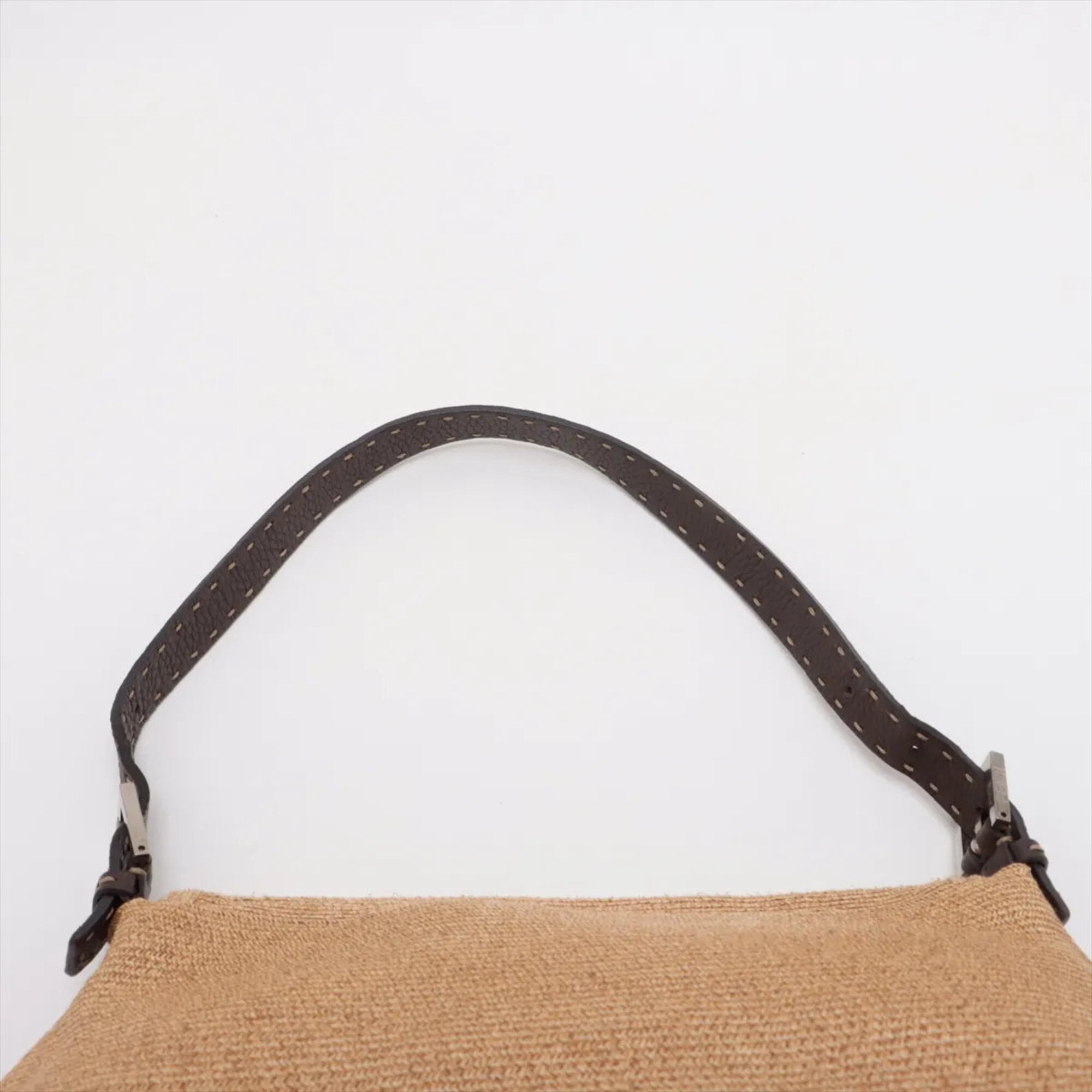Fendi Light Brown Leather Shoulder Bag Tote Bag (Pre-Owned)