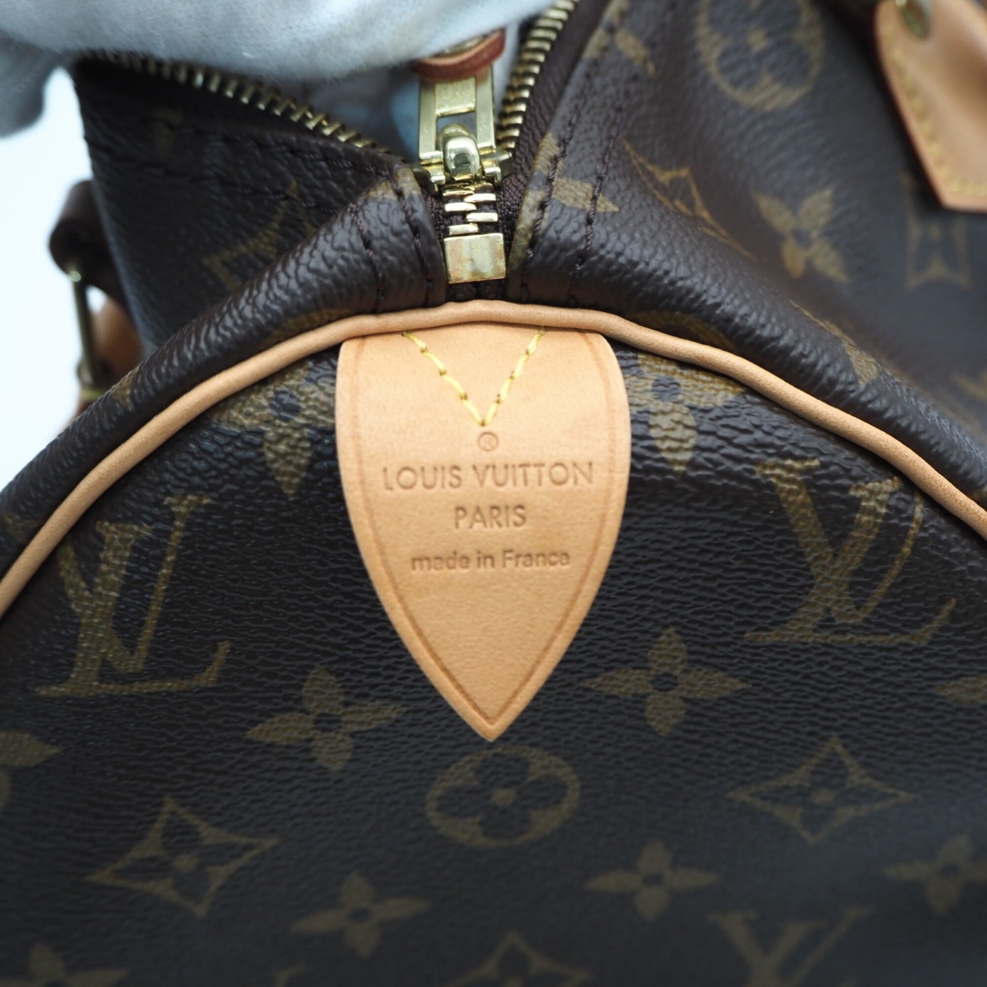 Louis Vuitton Beige Brown Coated Canvas Handbag (Pre-Owned)