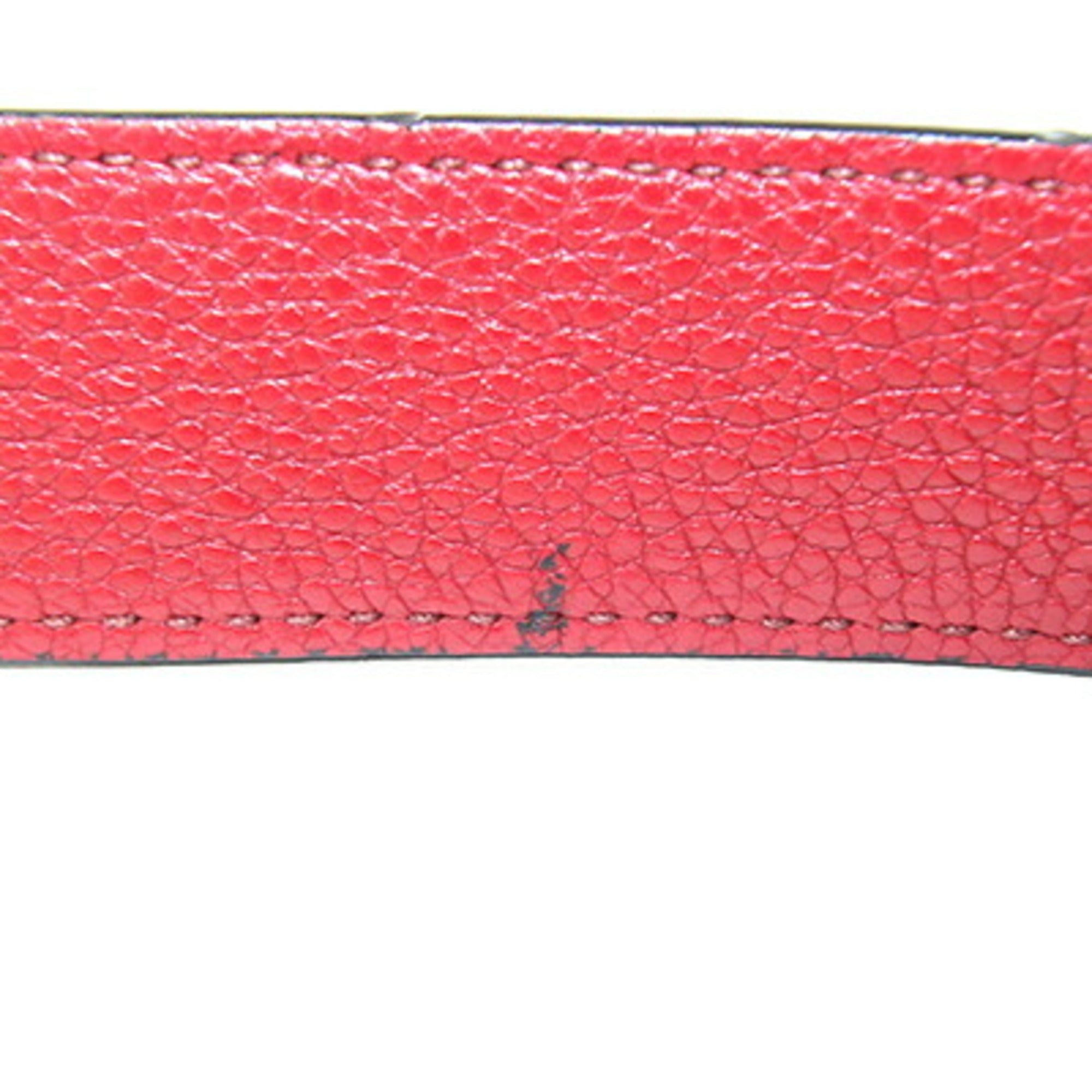 Prada Red Color Leather Shoulder Bag (Pre-Owned)