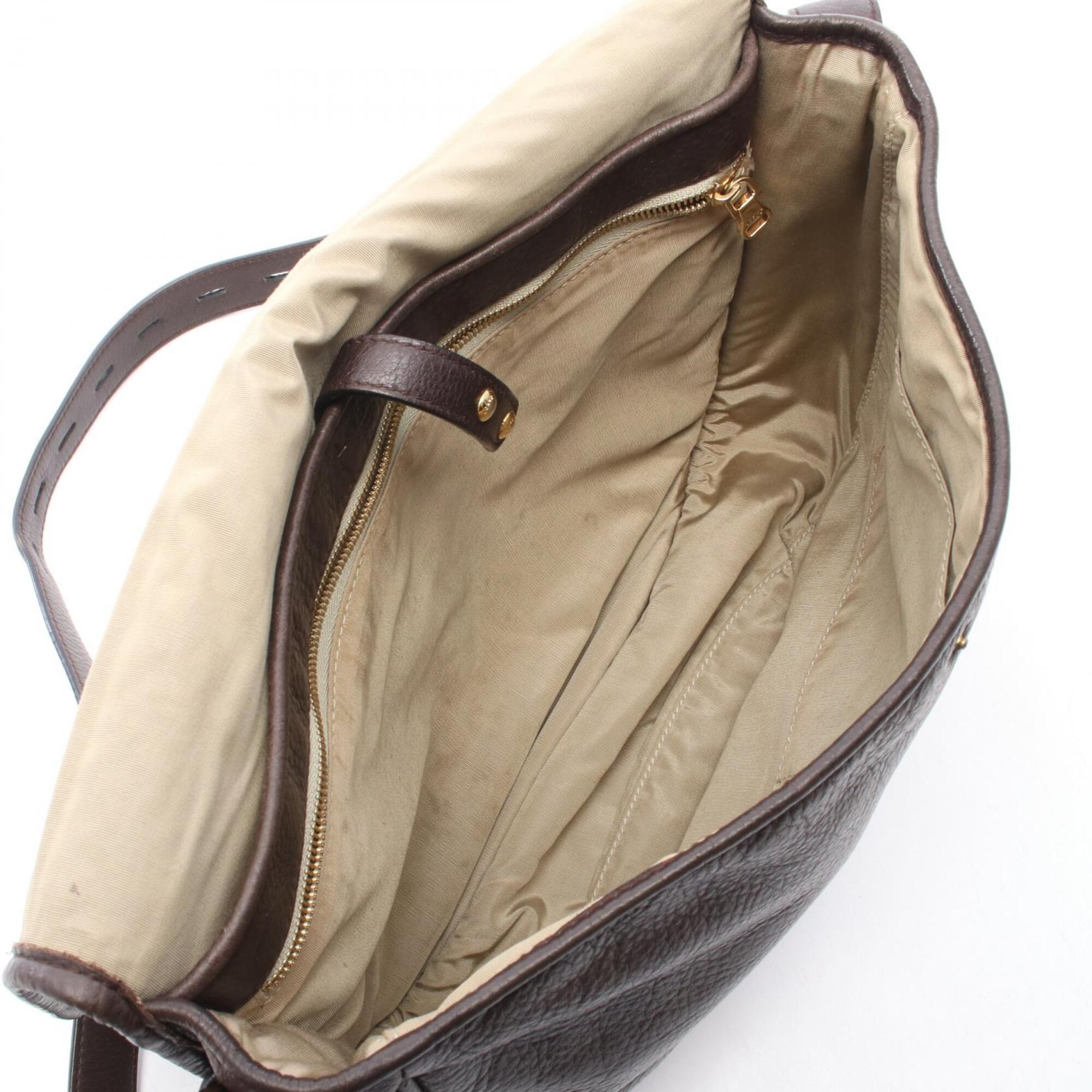 Loewe Brown Leather Handbag Shoulder Bag (Pre-Owned)