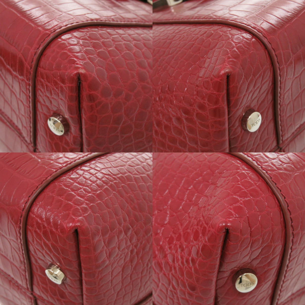 Tod's Red Color Leather Handbag (Pre-Owned)