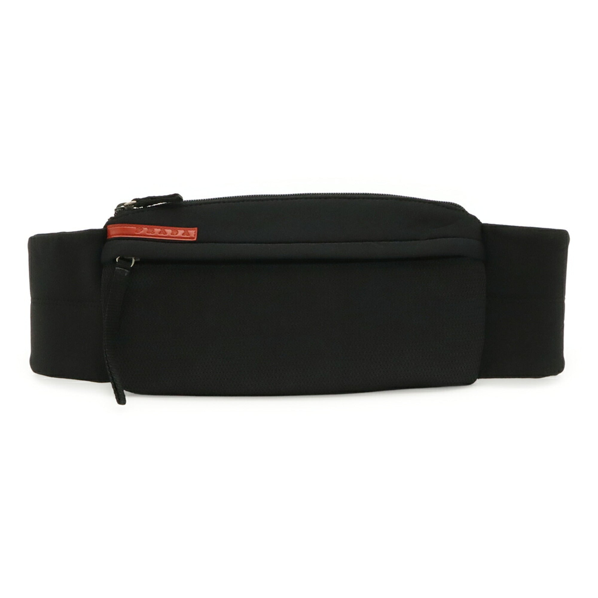 Prada Black Nero Mesh Neoprene Fanny Pack Sling Bag (Pre-Owned)