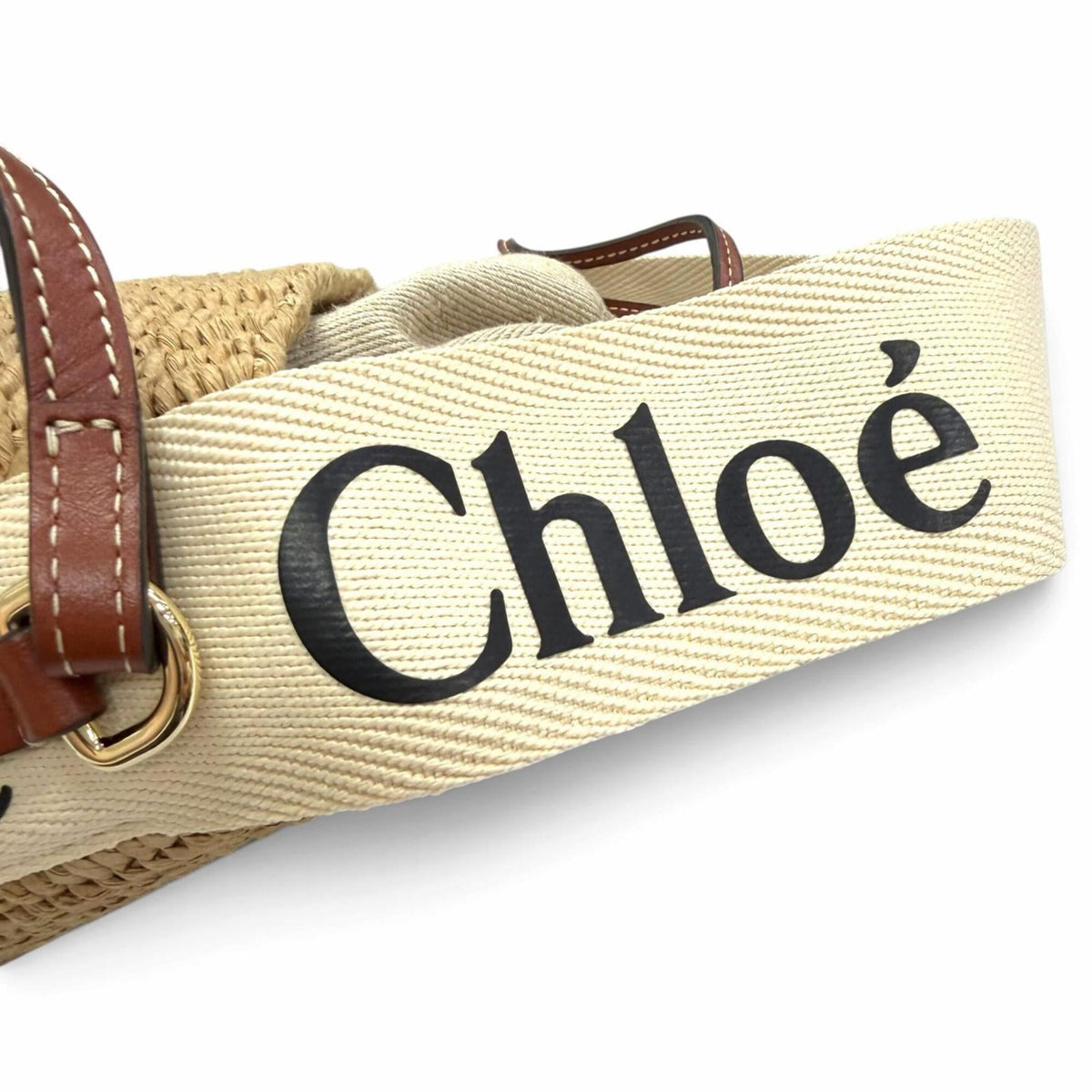 Chloé Beige Paper Leather Basket Shoulder Bag (Pre-Owned)