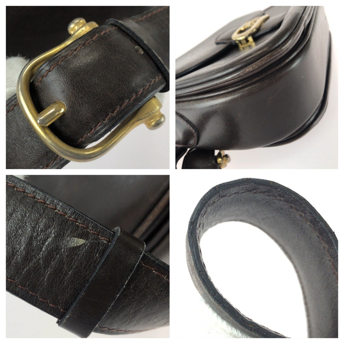 Celine Brown Dark Brown Leather Pochette Shoulder Bag (Pre-Owned)