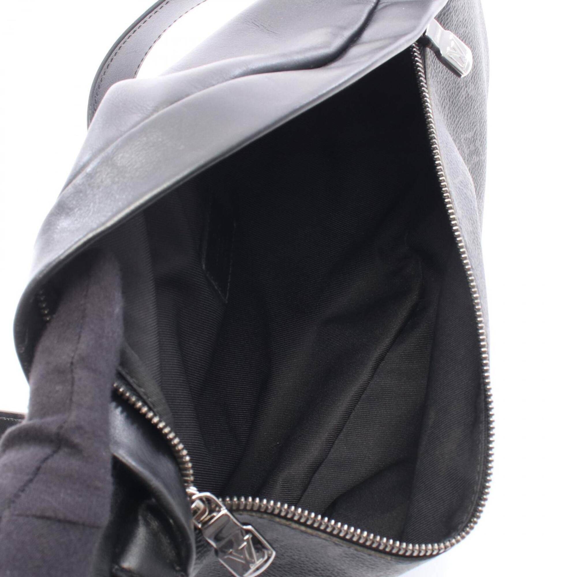 Louis Vuitton Black Coated Canvas Leather Fanny Pack Handbag (Pre-Owned)