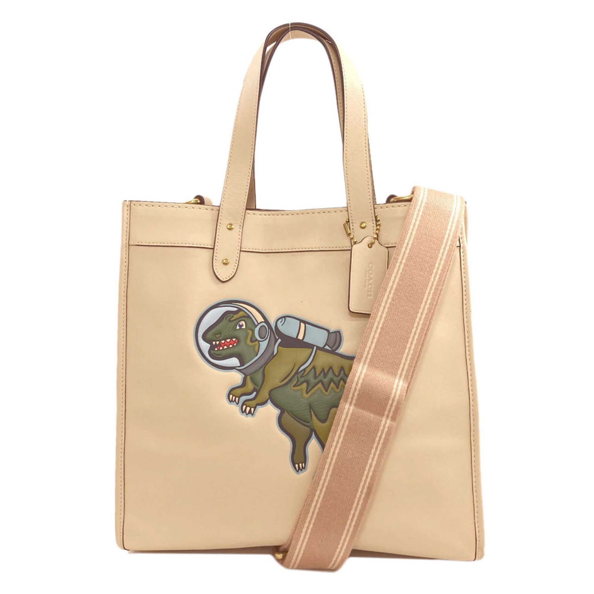 Coach Beige Leather Tote Bag (Pre-Owned)