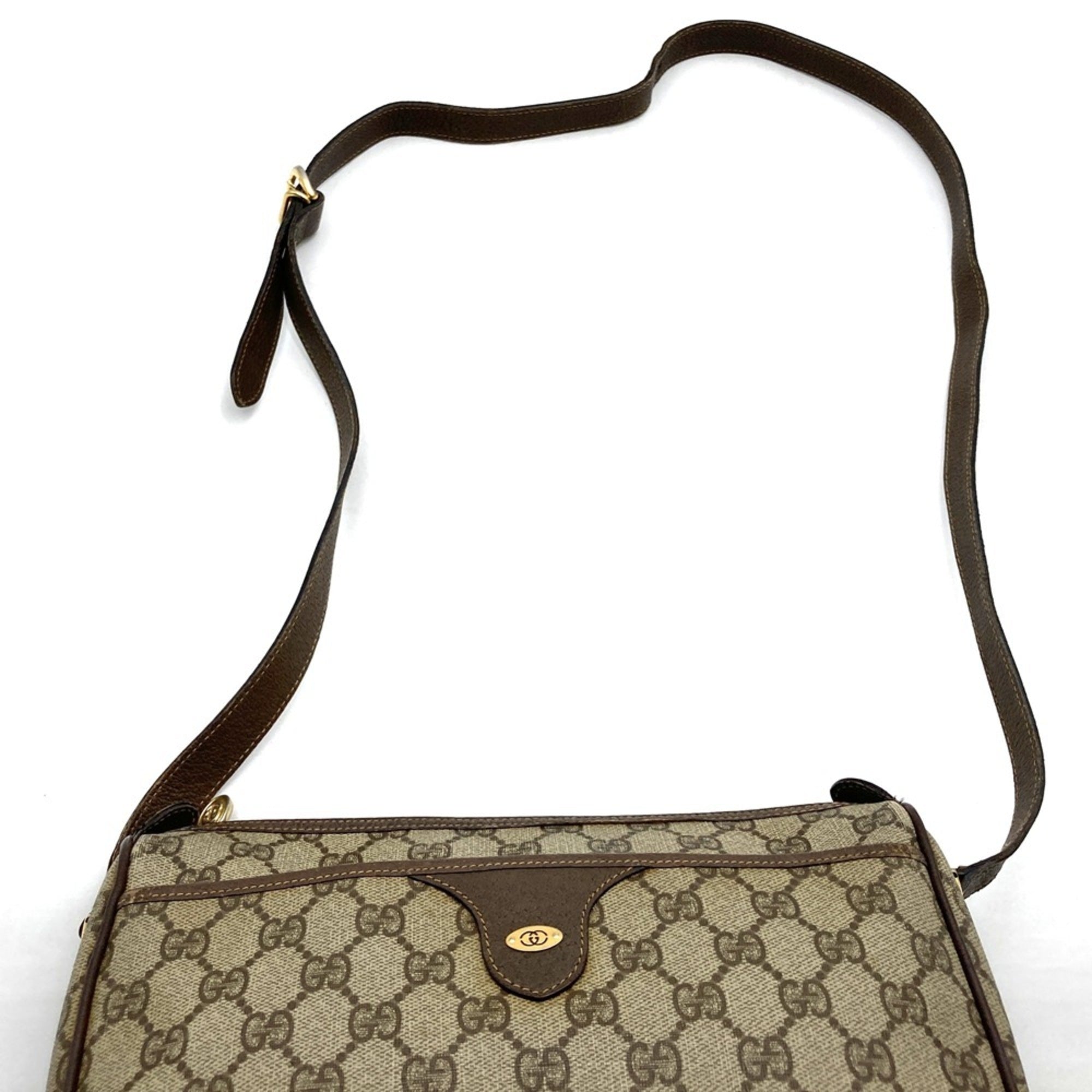 Gucci Brown Gg Supreme Canvas Shoulder Bag (Pre-Owned)
