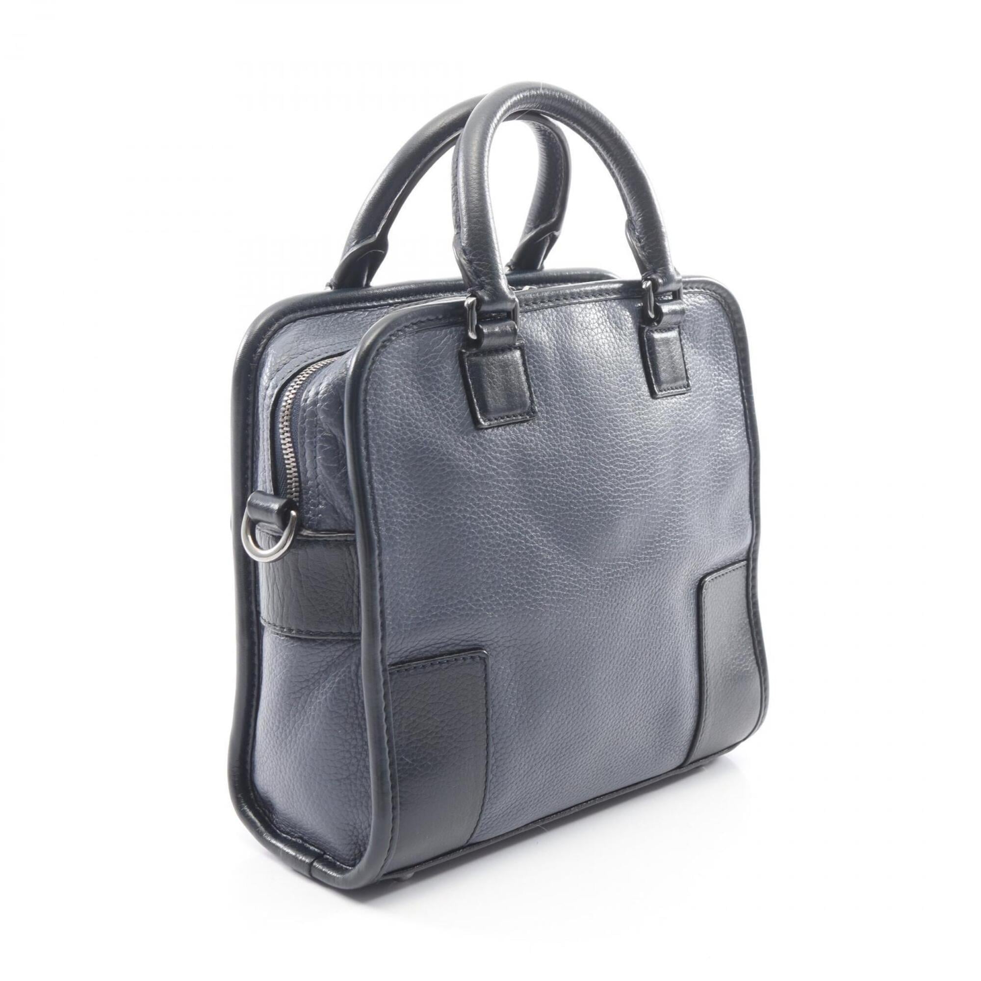 Loewe Blue Navy Leather Handbag (Pre-Owned)
