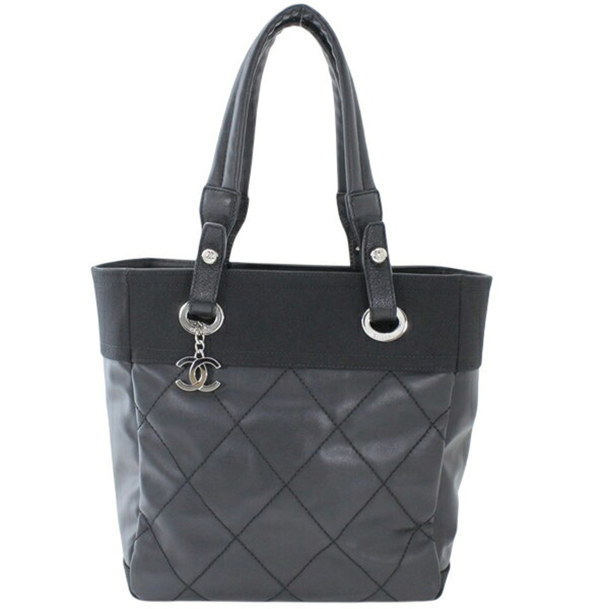 Chanel Black Pvc Leather Tote Bag (Pre-Owned)