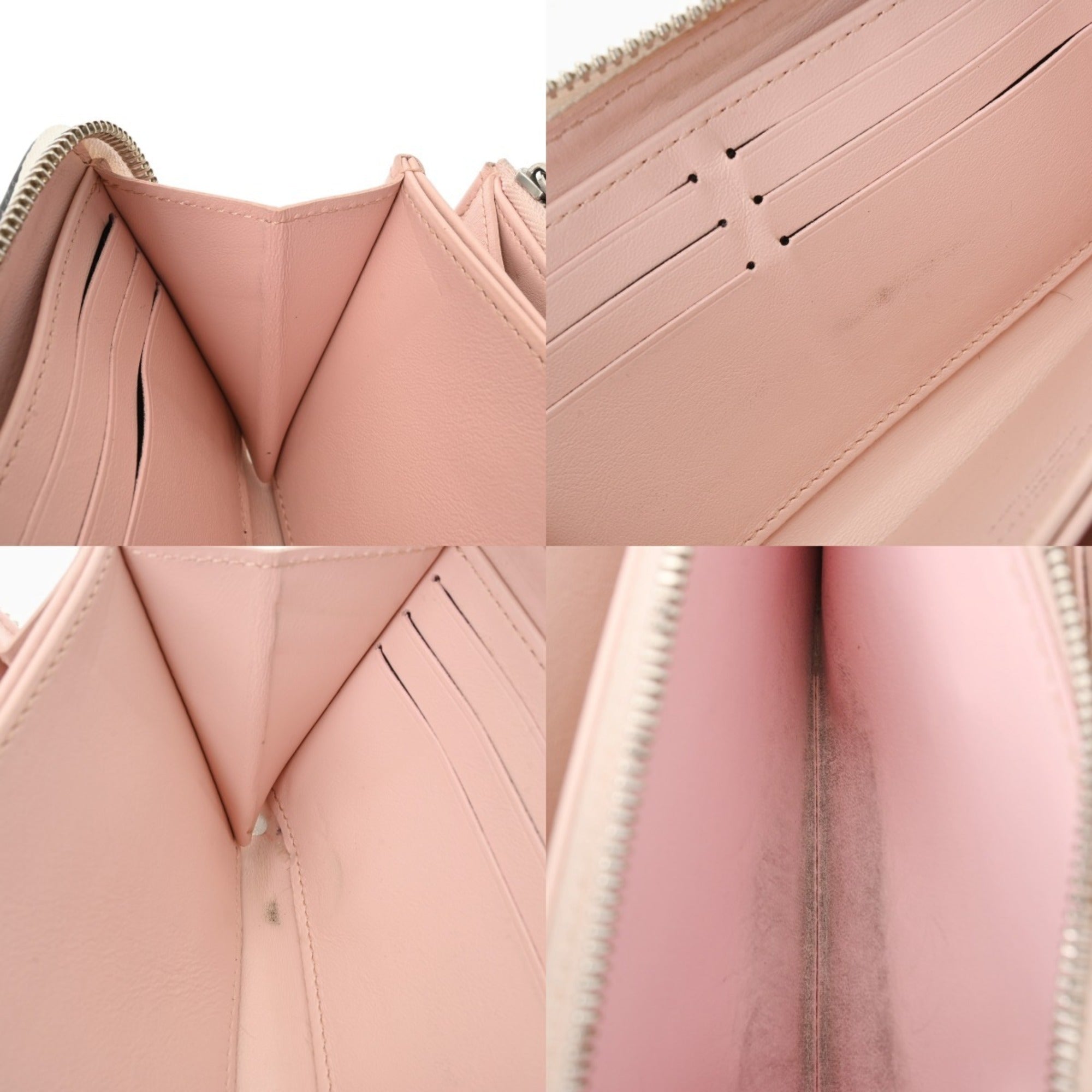 Louis Vuitton Pink Leather Long Wallet (Bi-Fold) (Pre-Owned)