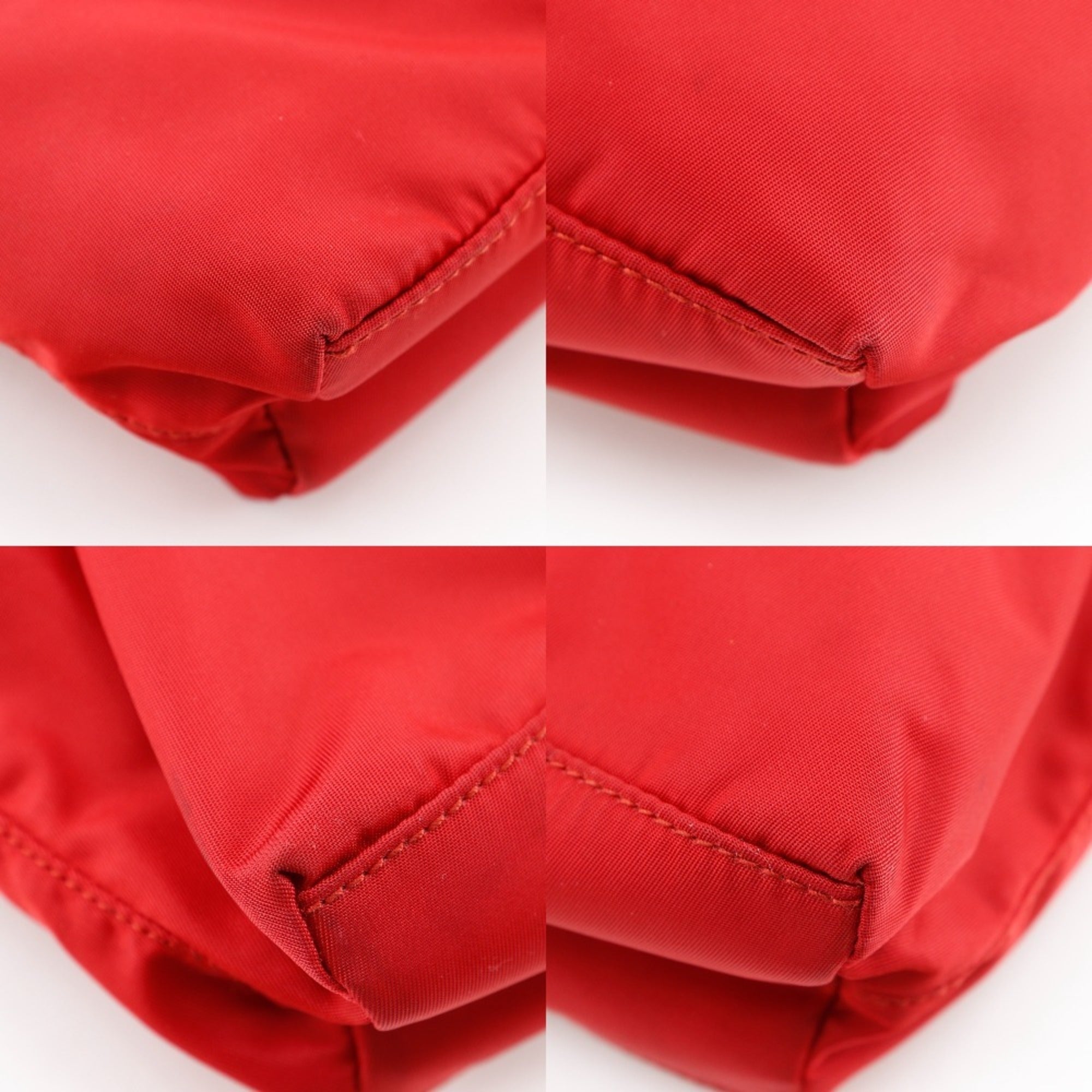 Prada Red Color Nylon Handbag (Pre-Owned)